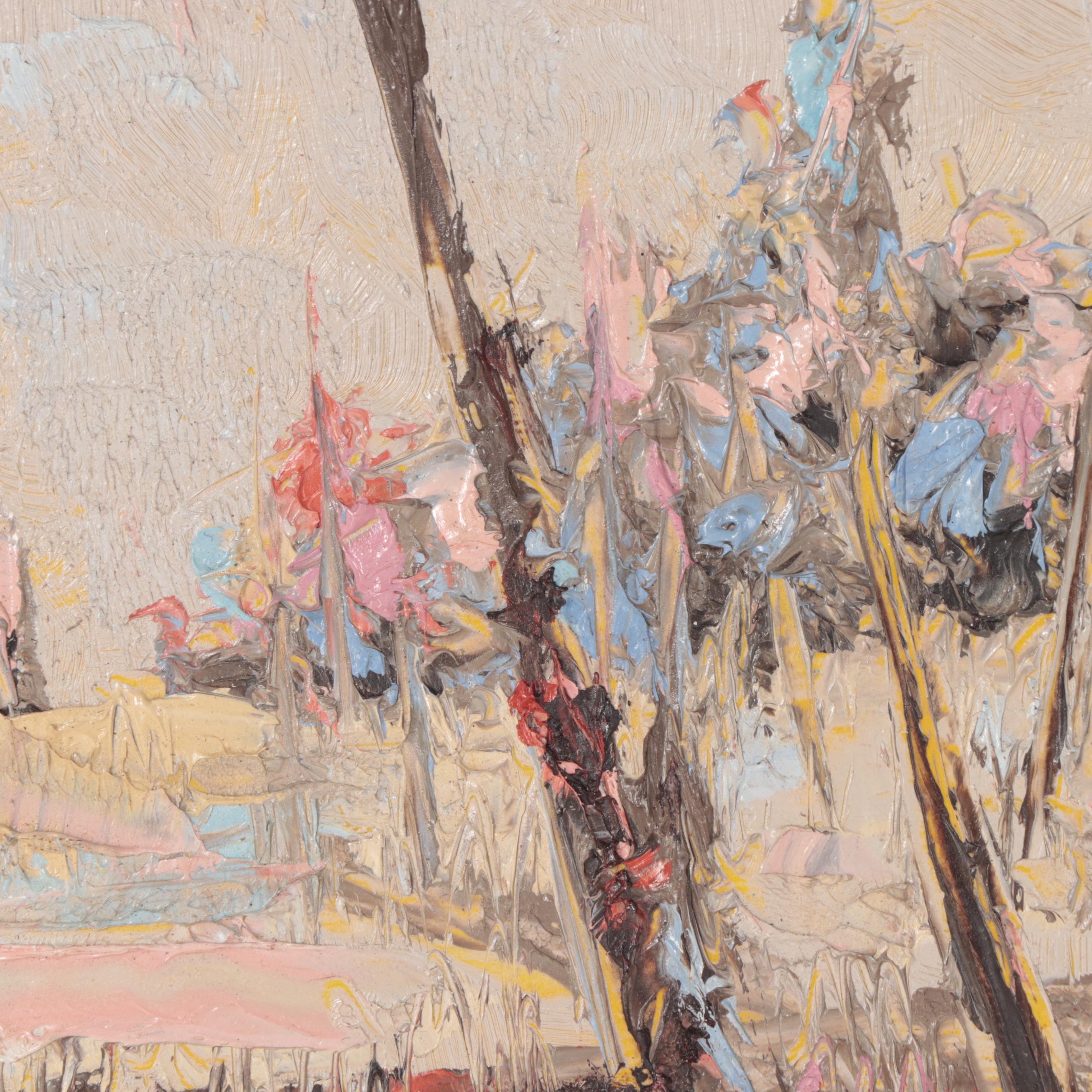 Abstract Landscape Oil Painting, Late 20th Century