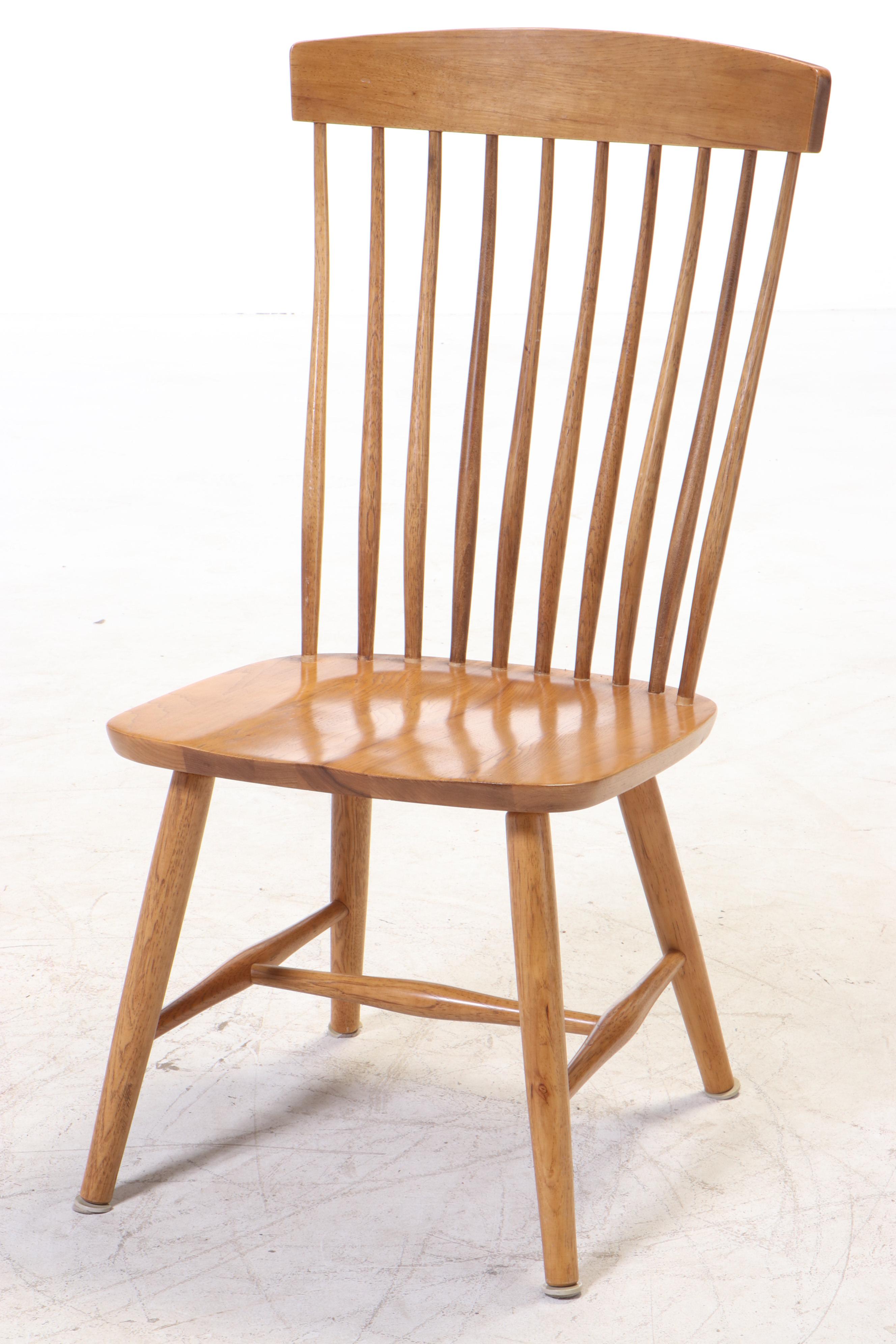 Four Shin-Lee Oak Rod-Back Windsor Side Chairs