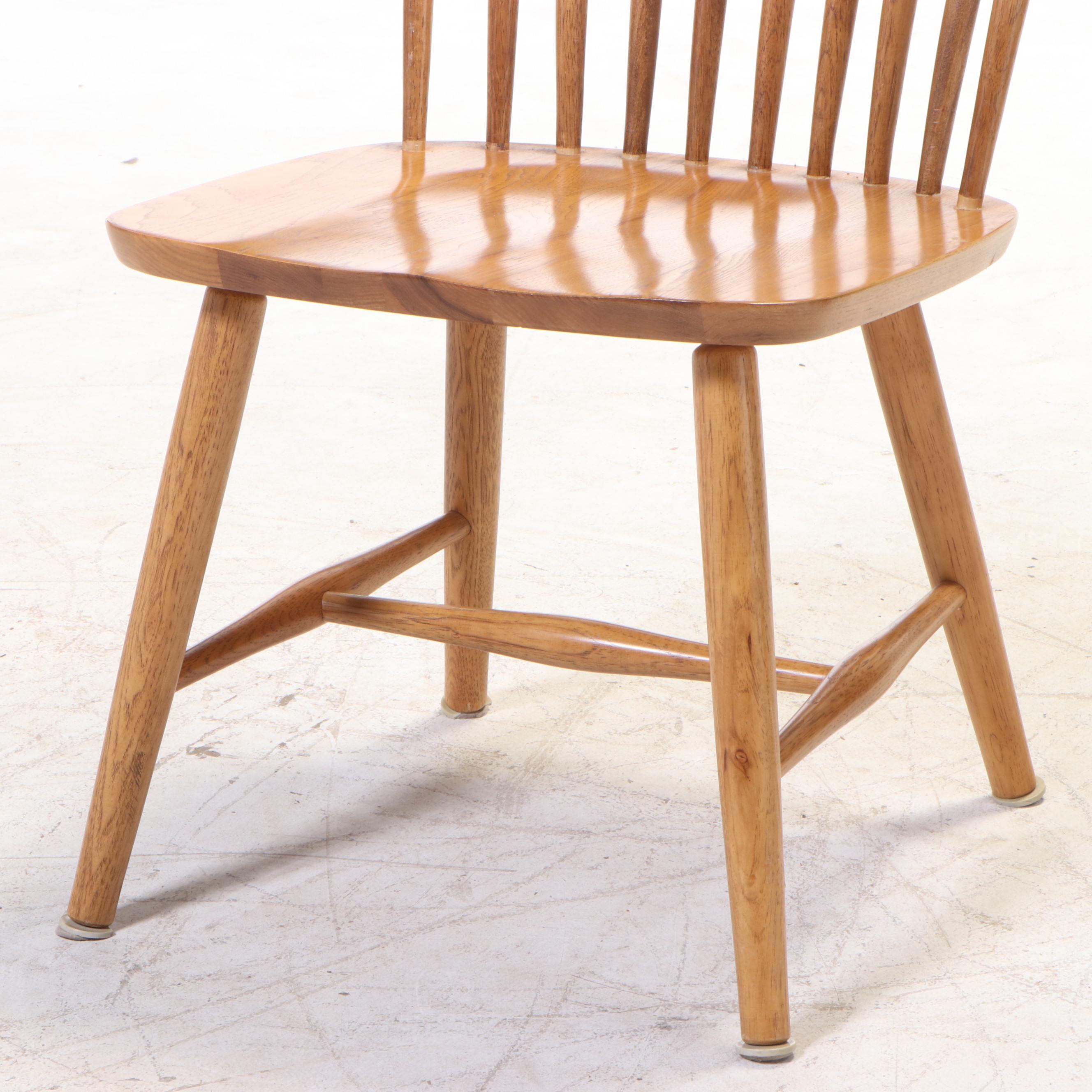 Four Shin-Lee Oak Rod-Back Windsor Side Chairs