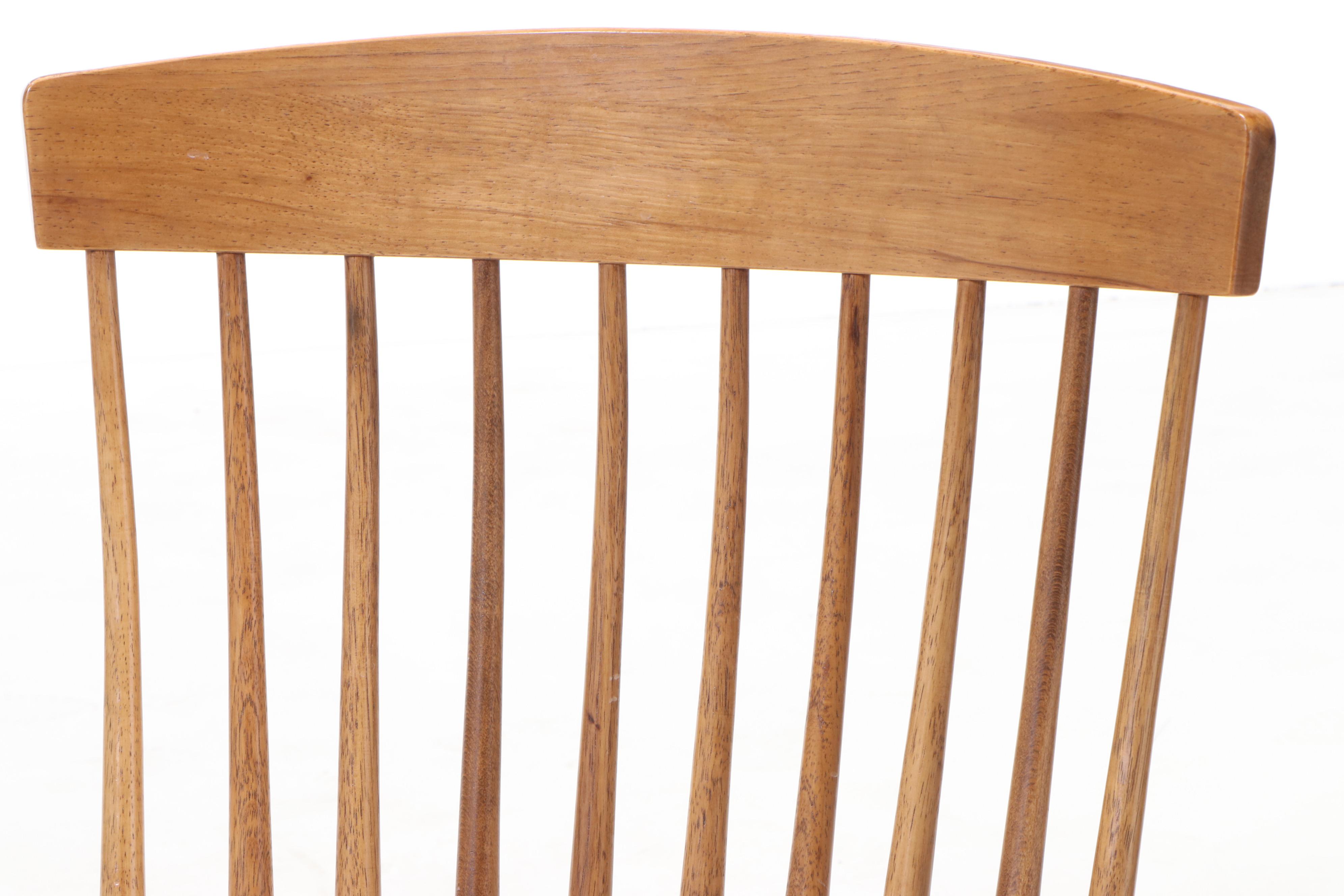 Four Shin-Lee Oak Rod-Back Windsor Side Chairs