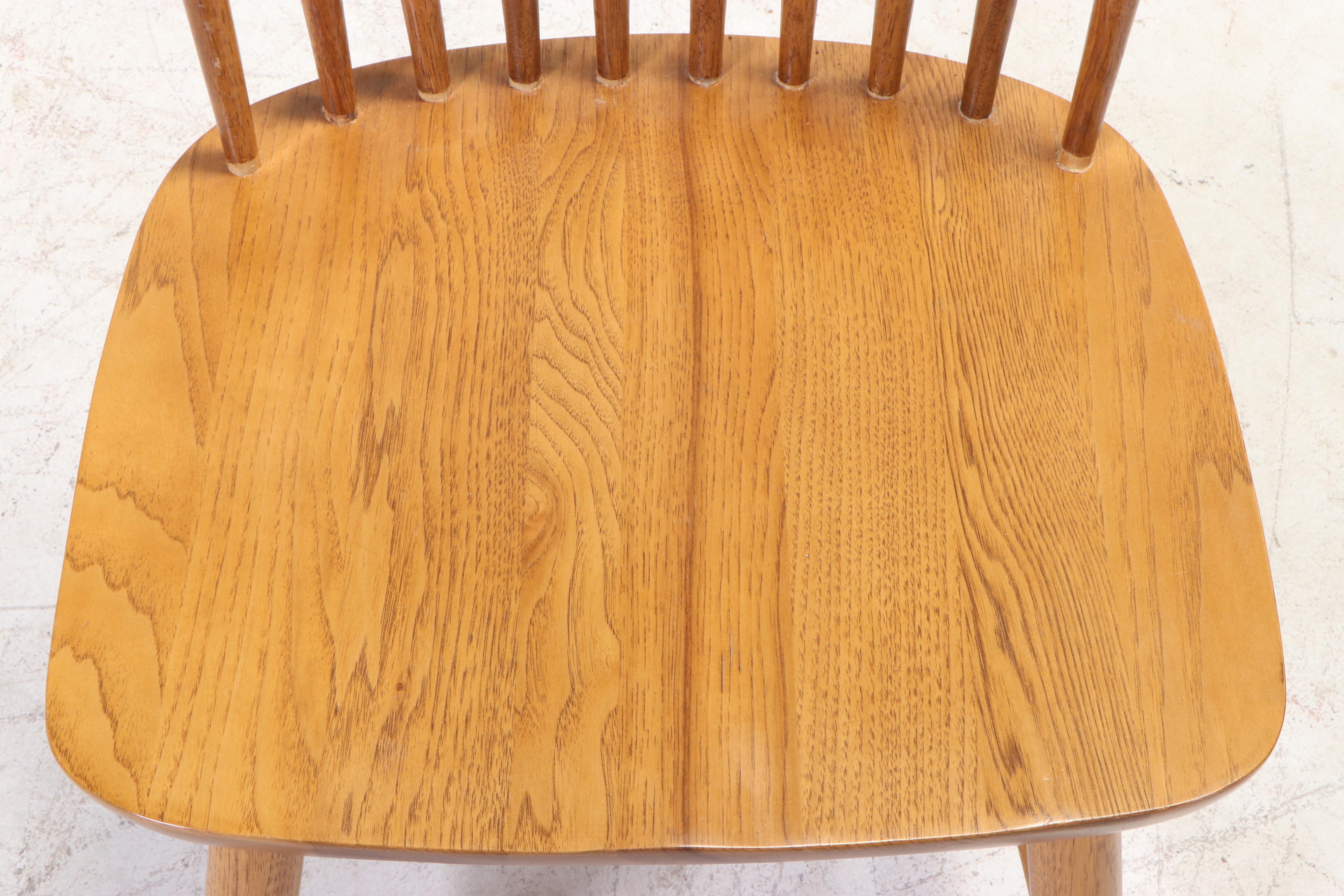 Four Shin-Lee Oak Rod-Back Windsor Side Chairs
