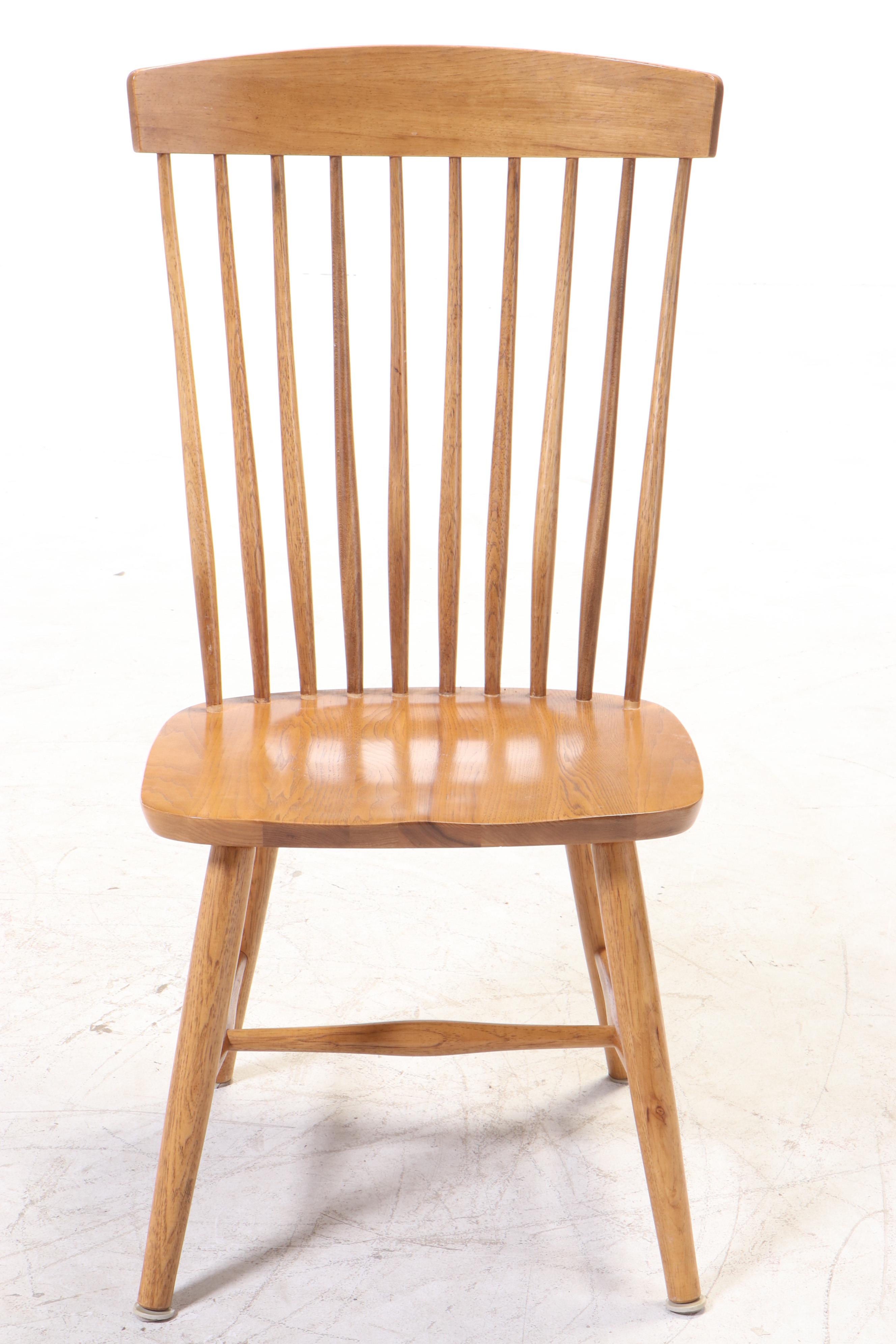 Four Shin-Lee Oak Rod-Back Windsor Side Chairs