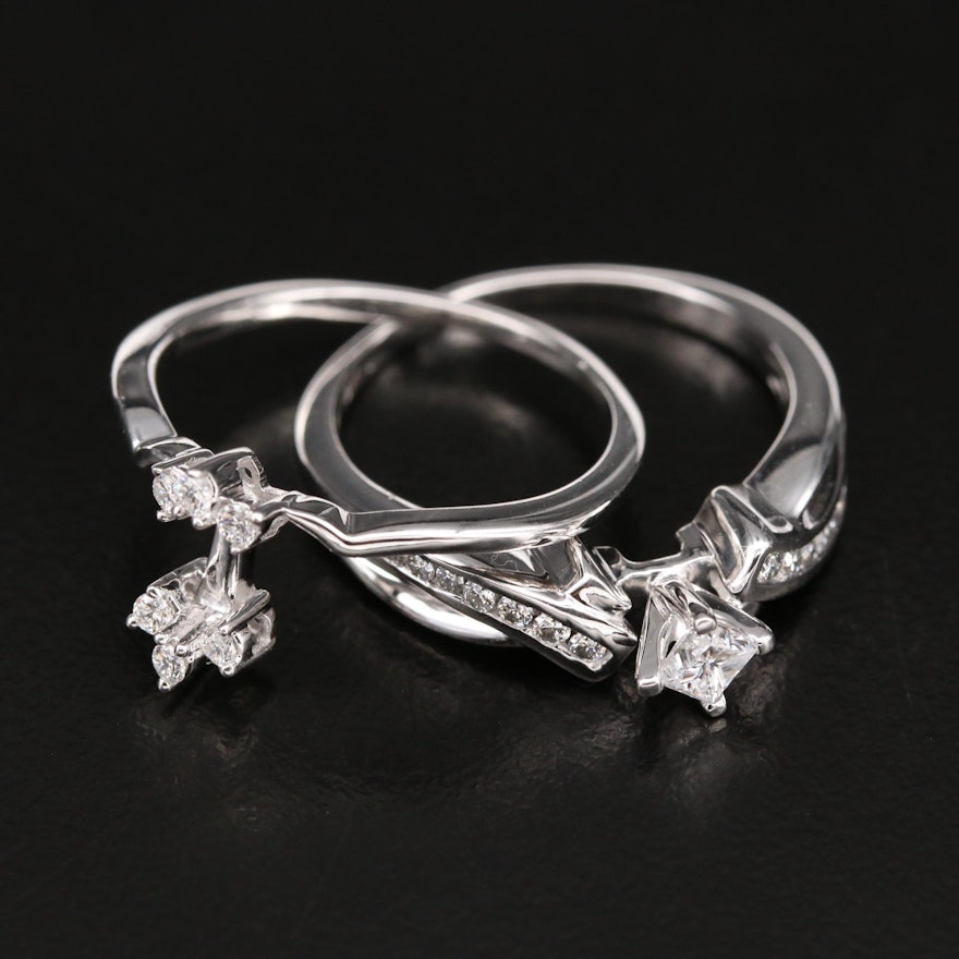 10K 0.64 CTW Diamond Ring Set