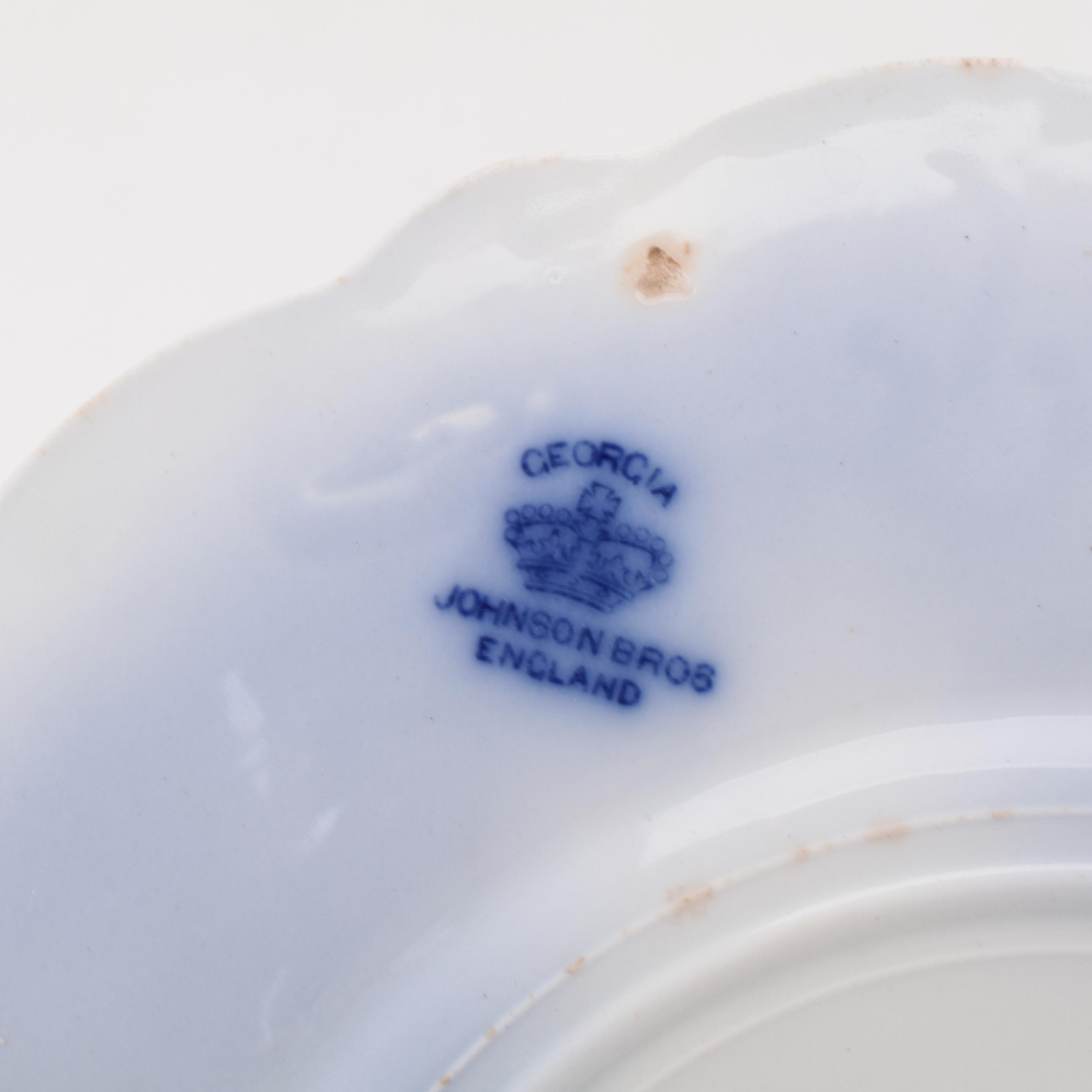 Johnson Bros. "Georgia" and Other English Ironstone Flow Blue Plates