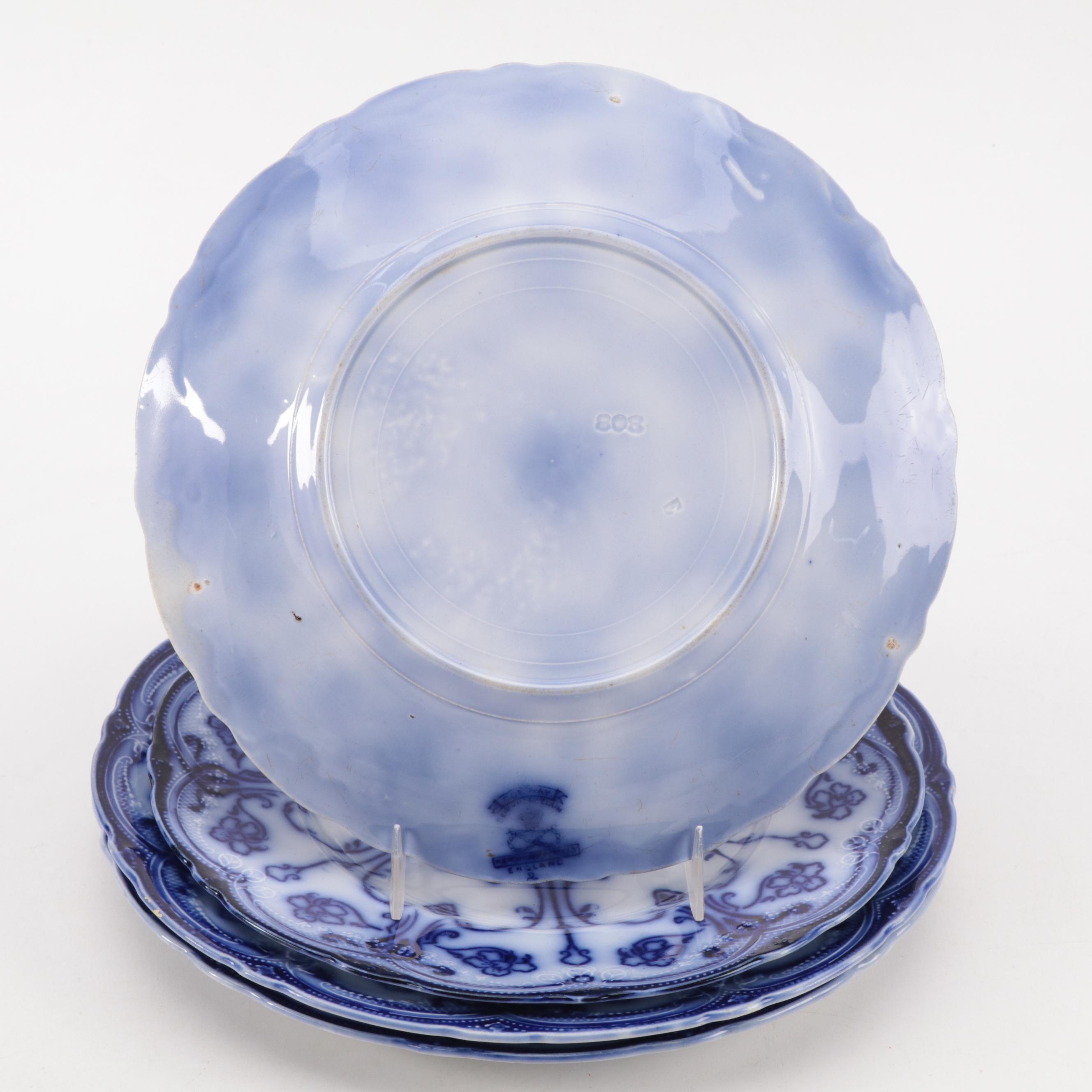 Johnson Bros. "Georgia" and Other English Ironstone Flow Blue Plates