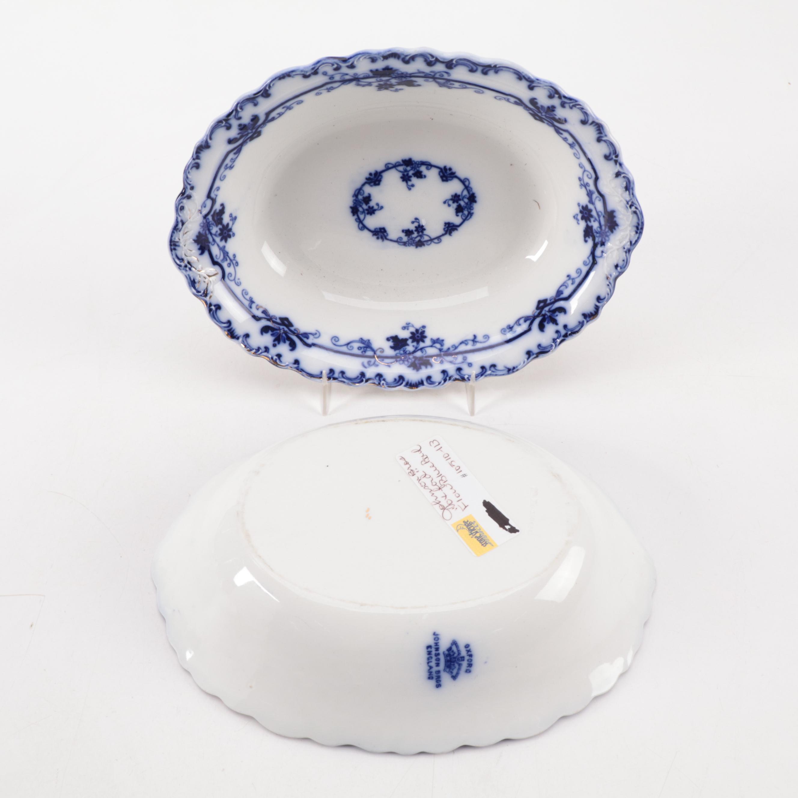 Johnson Bros. "Georgia" and Other English Ironstone Flow Blue Plates