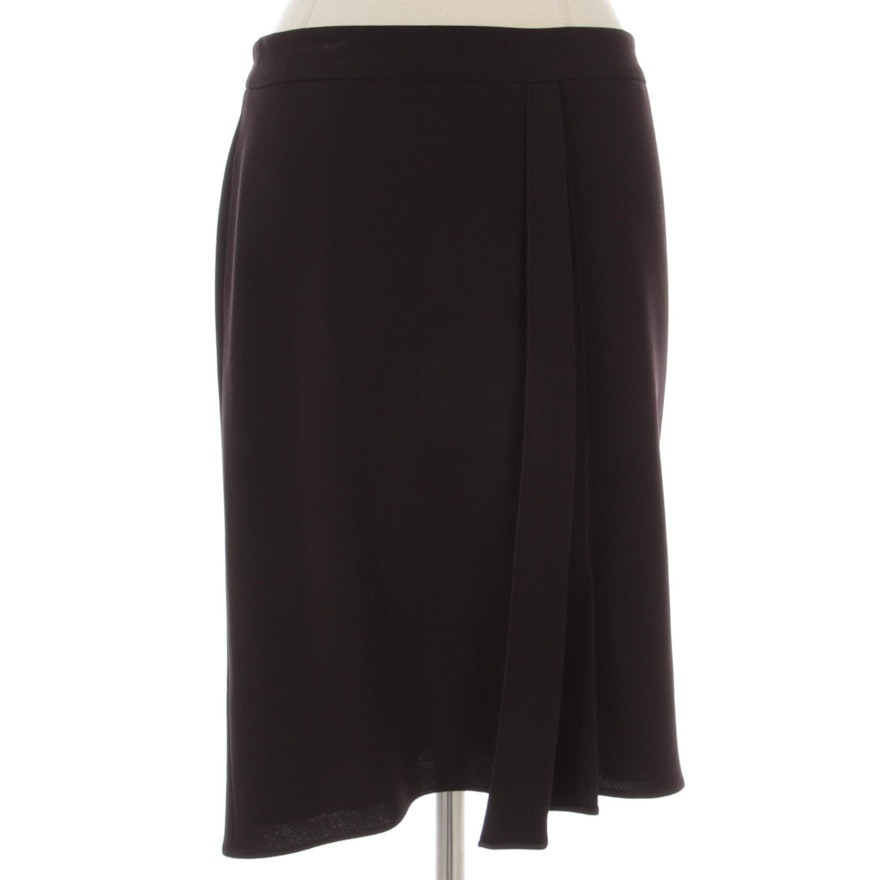 Giorgio Armani False Pleat Skirt in Stretch Crepe