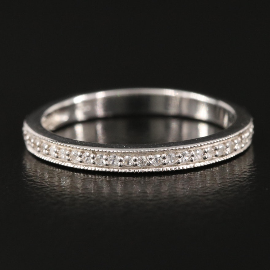 Sterling Silver White Zircon Band