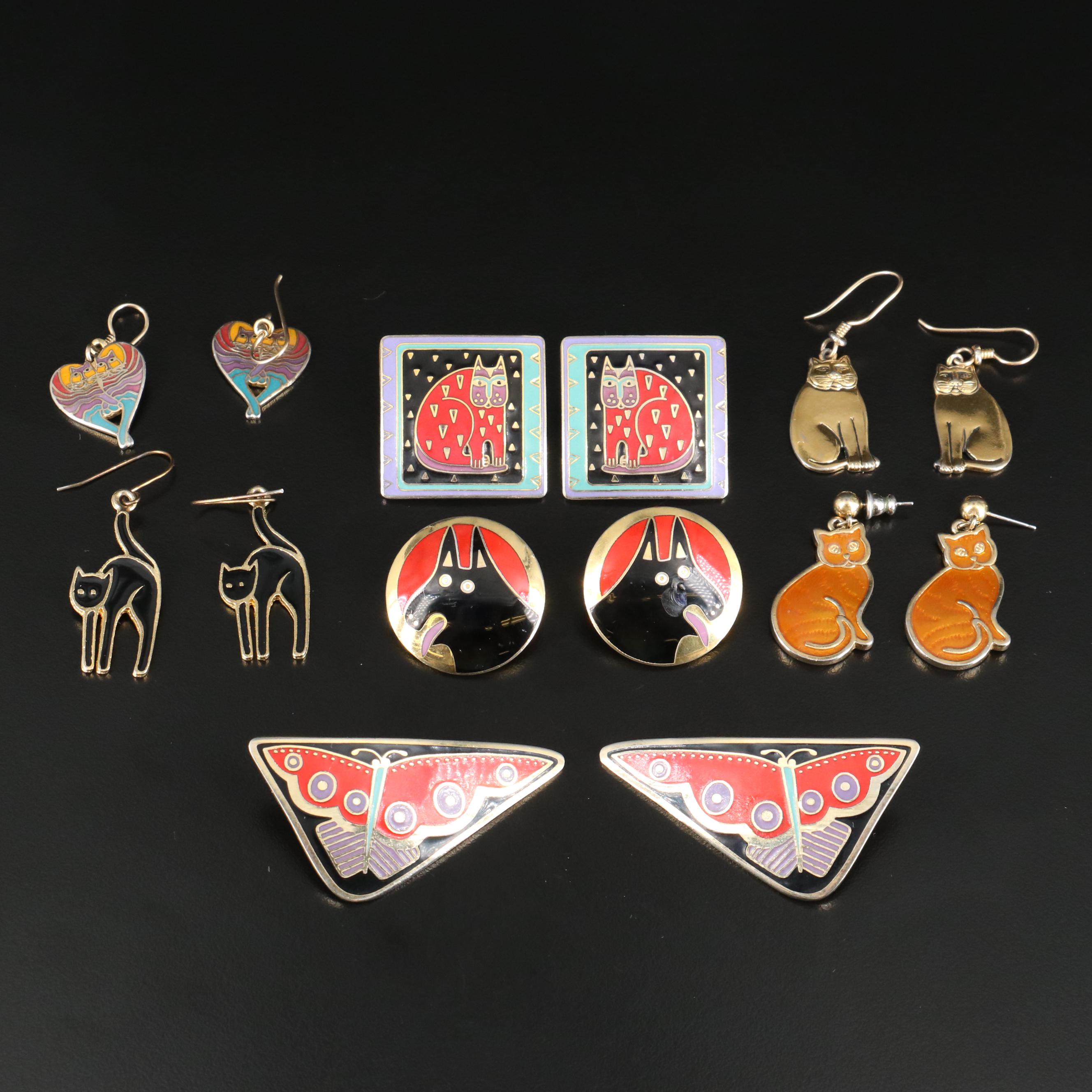 Earring Collection with Laurel Burch "Fantastic Feline" and "April Butterflies"