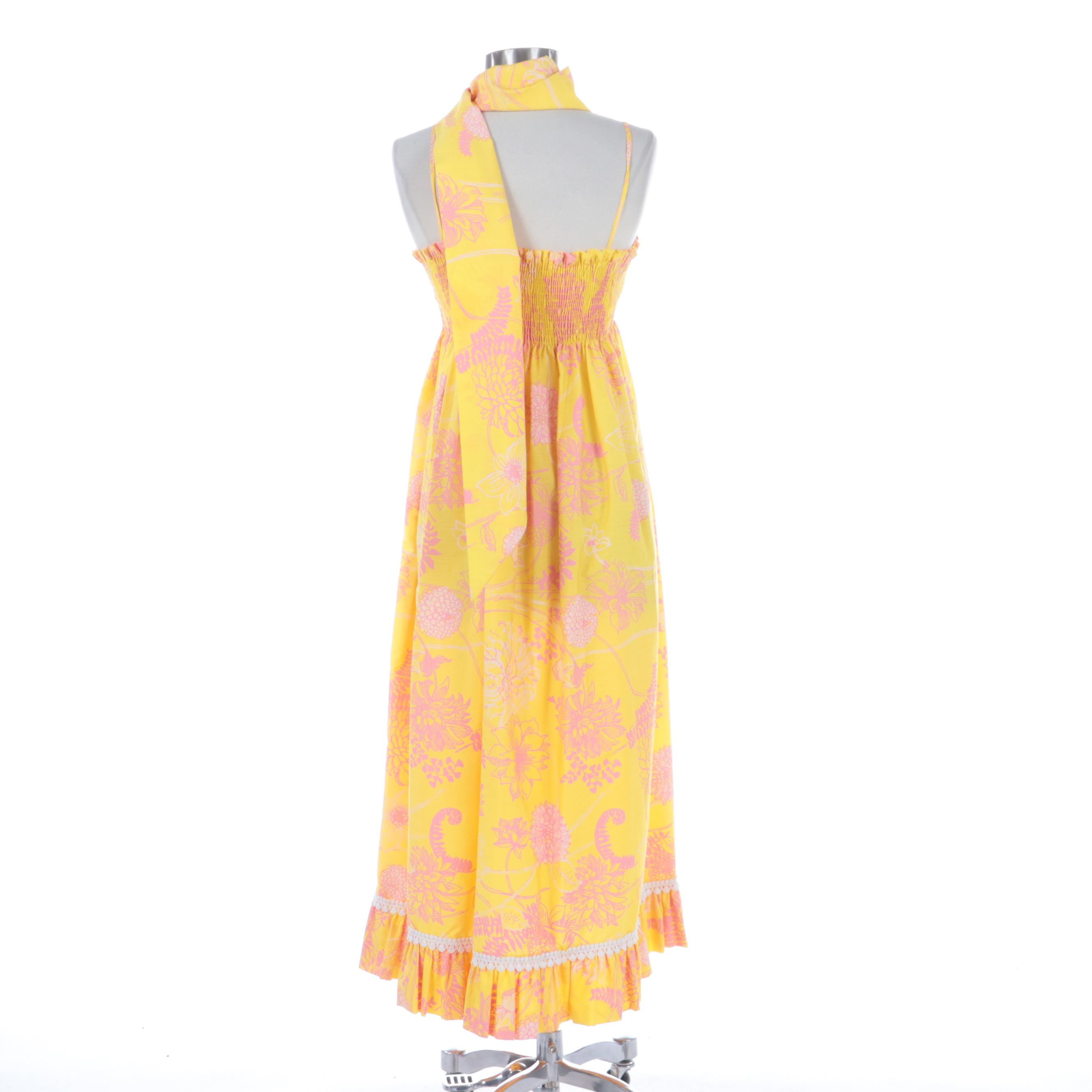 The Lilly by Lilly Pulitzer Floral Print Smocked Dress with Wrap, Mid-1960s