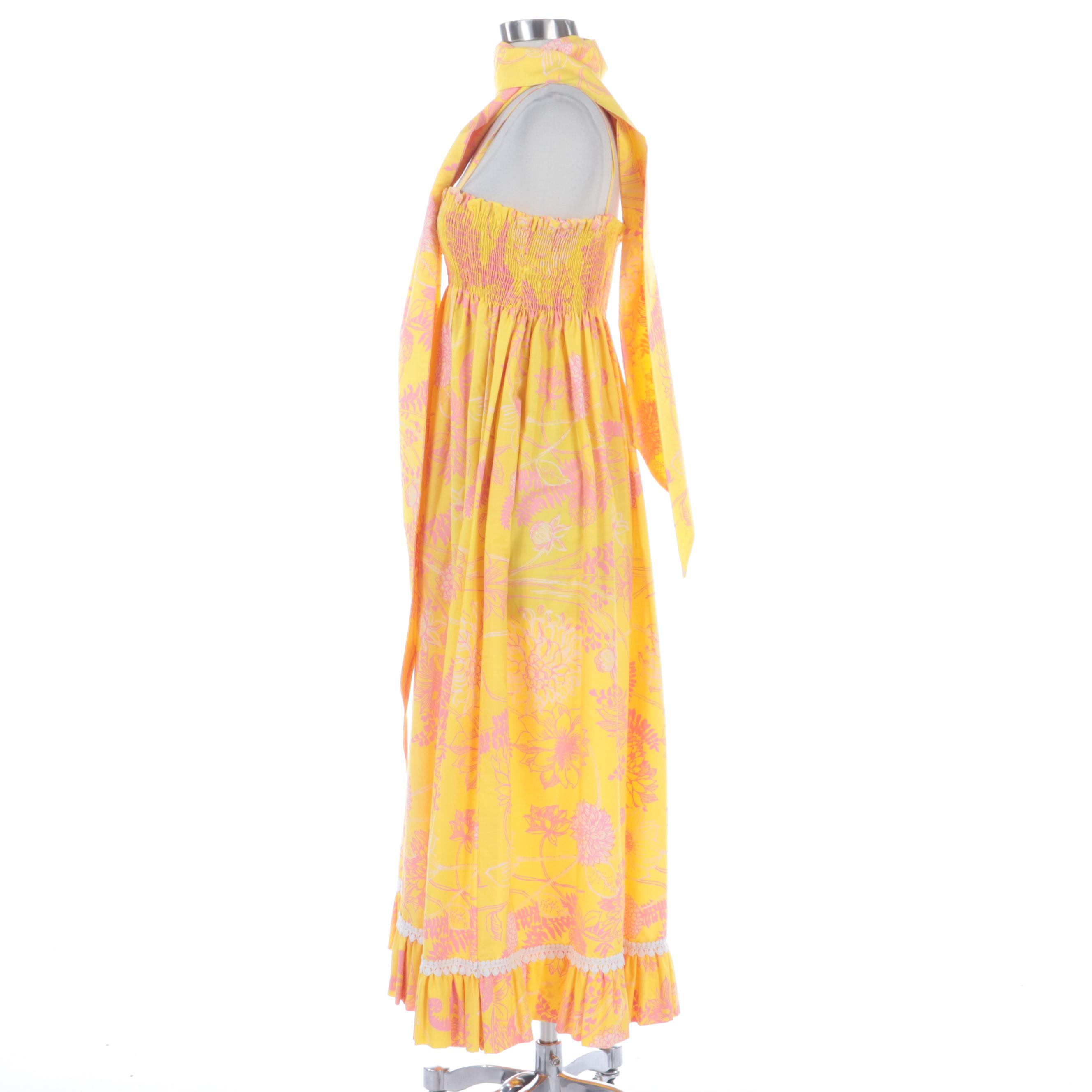 The Lilly by Lilly Pulitzer Floral Print Smocked Dress with Wrap, Mid-1960s