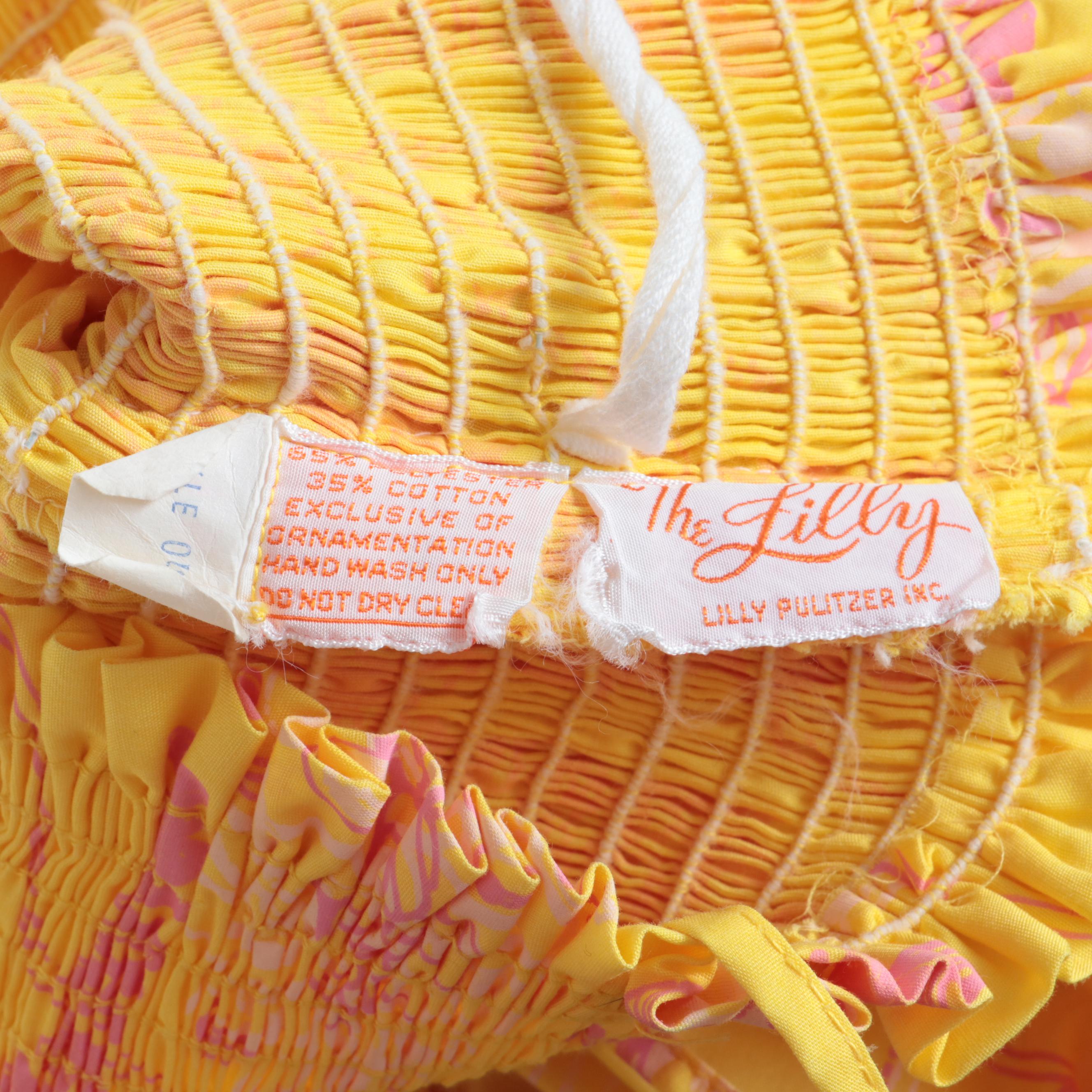 The Lilly by Lilly Pulitzer Floral Print Smocked Dress with Wrap, Mid-1960s