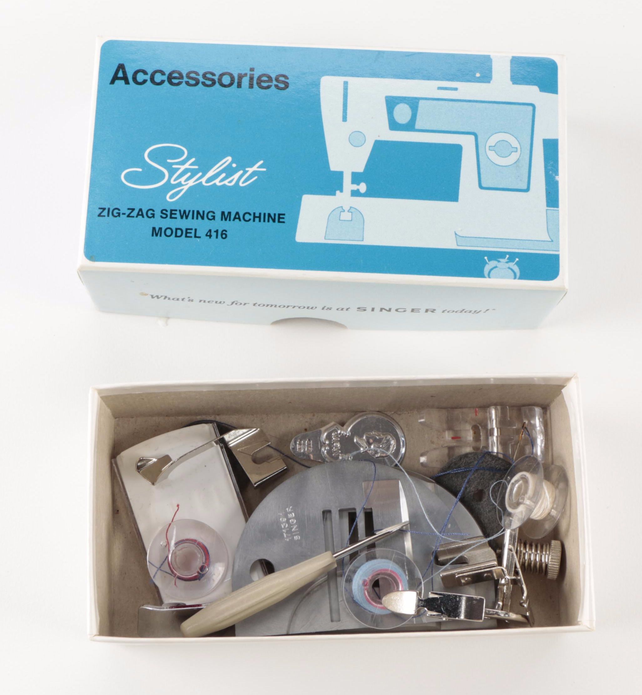 Singer Stylist Zig-Zag Model 416 Electric Sewing Machine with Case, 1970s