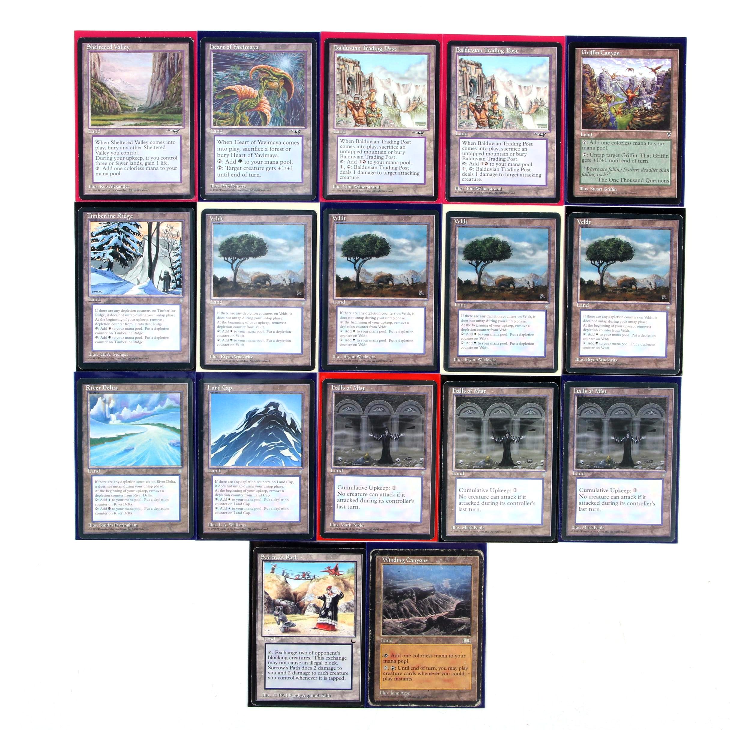 "Magic: The Gathering" Reserved List Land Cards Including "Winding Canyons"