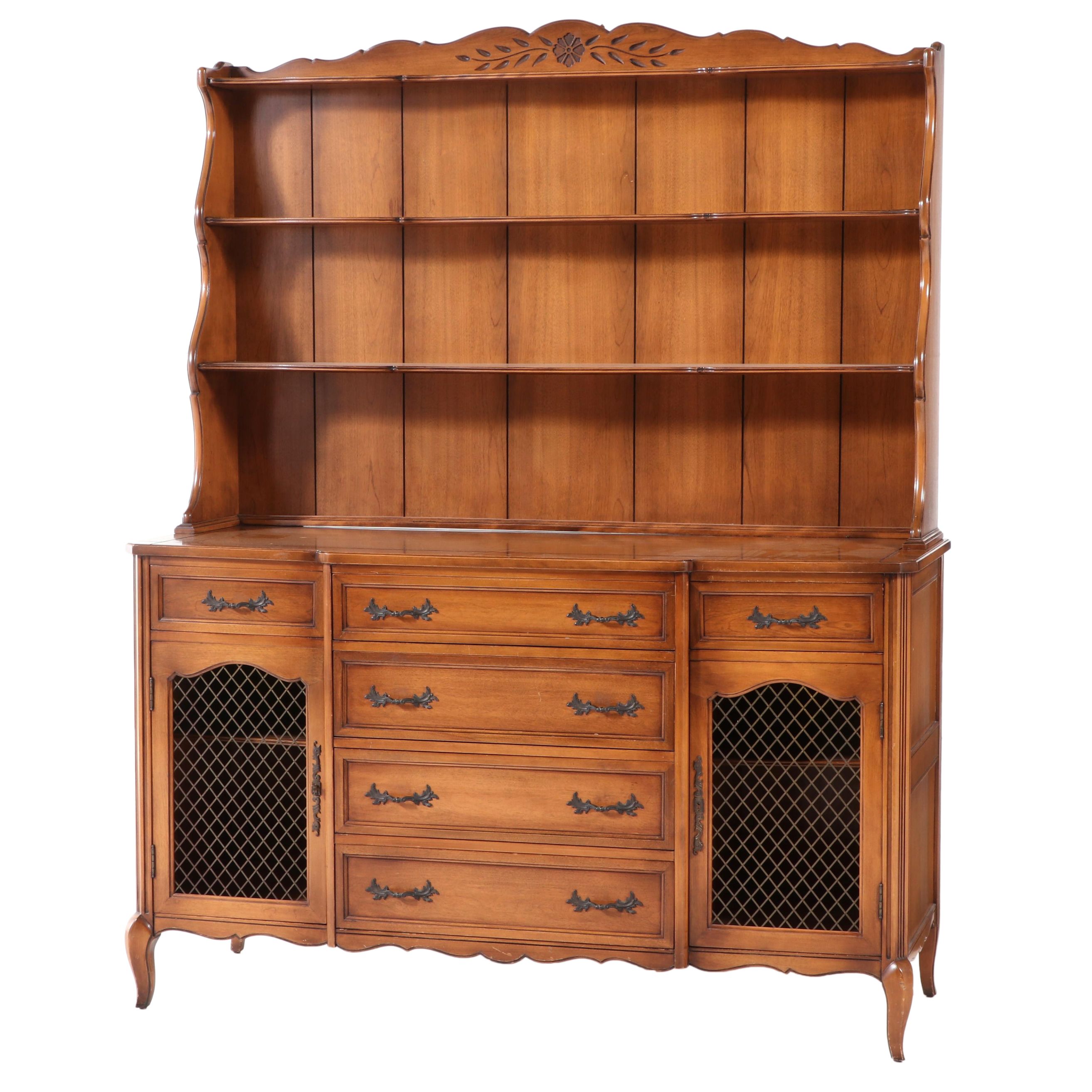 Rway French Provincial Style Maple Hutch Cupboard, Mid-20th Century