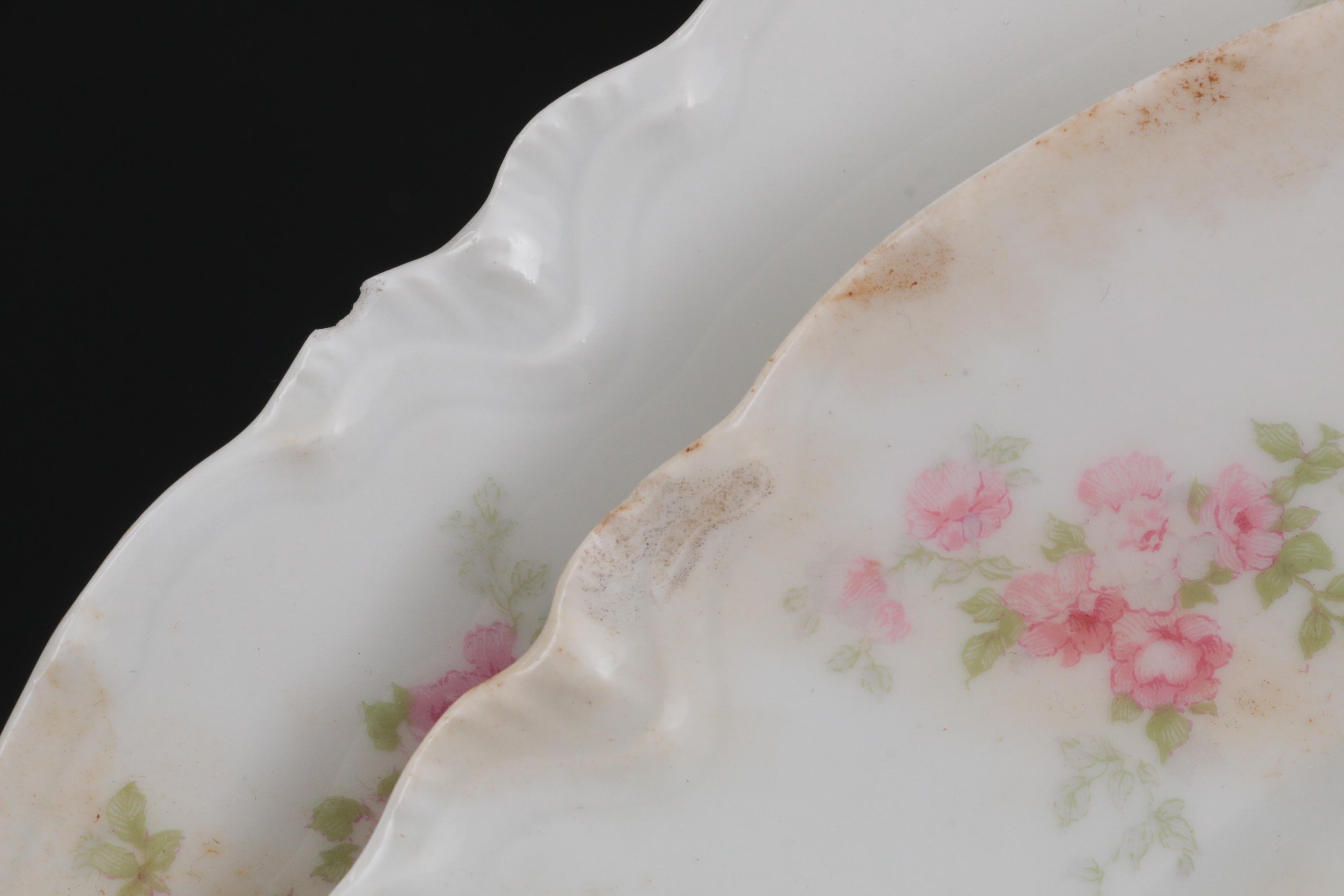 Haviland Limoges and Hutschenreuther Pink Floral Porcelain Dinnerware