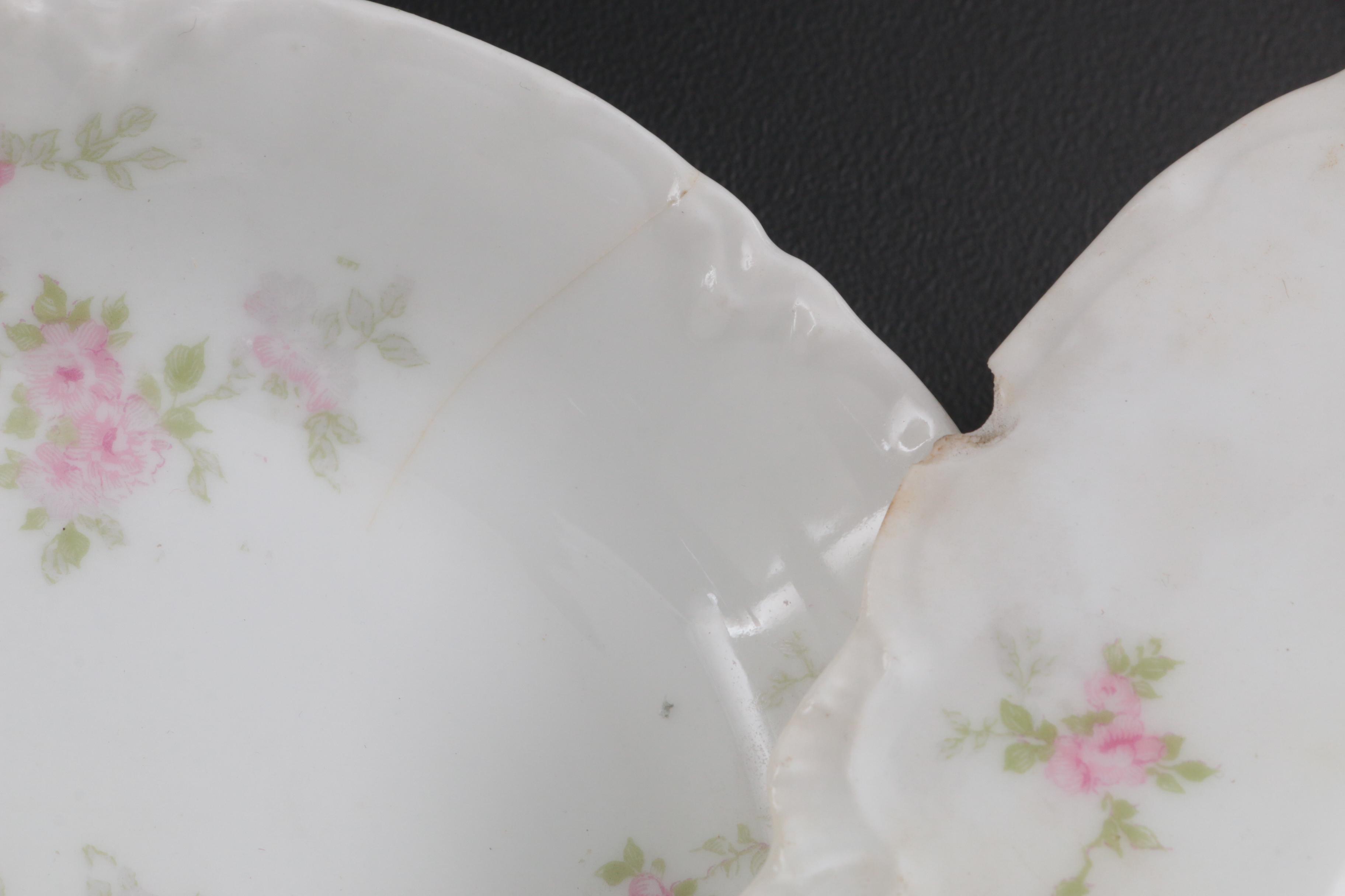 Haviland Limoges and Hutschenreuther Pink Floral Porcelain Dinnerware