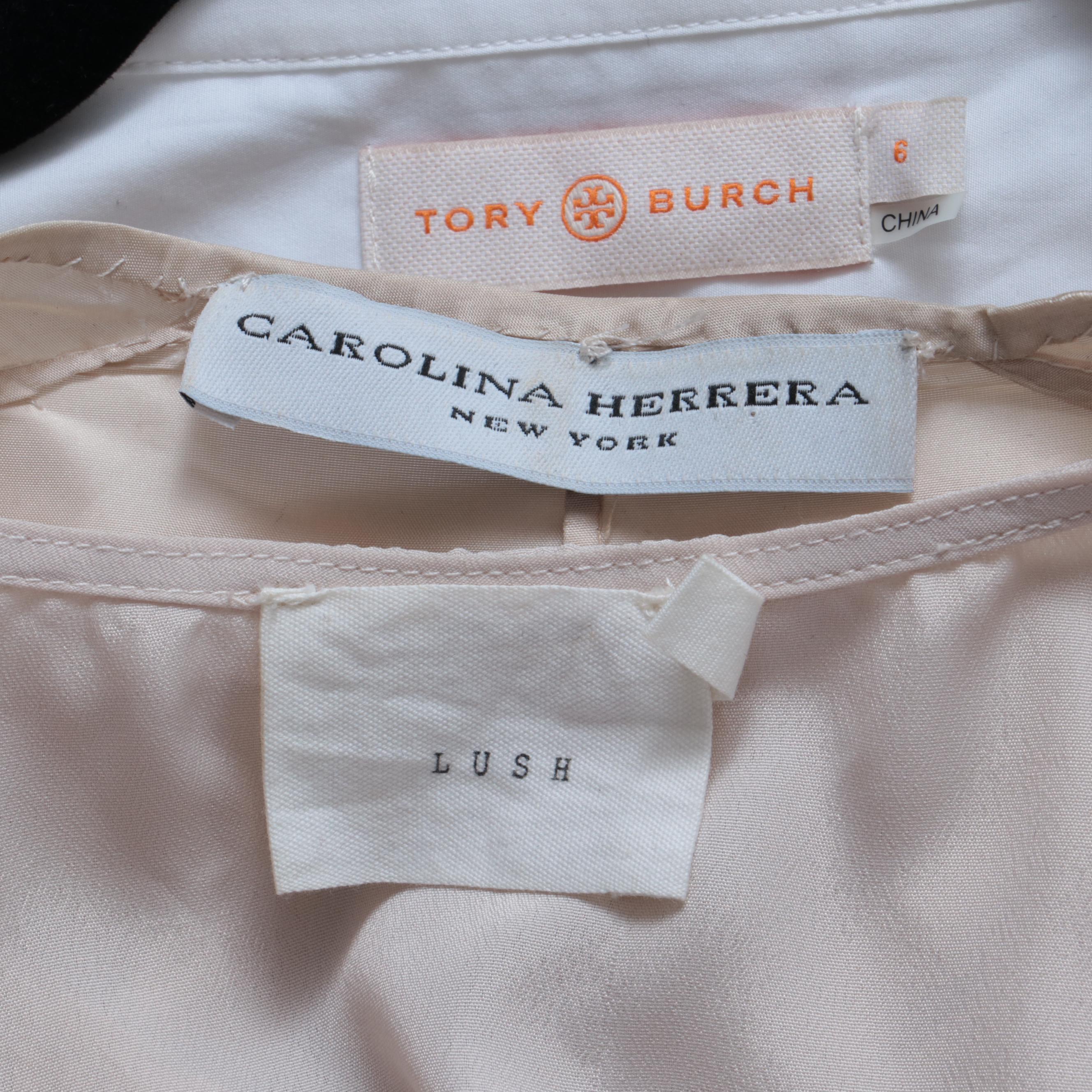 Carolina Herrera Silk Blouse, Tory Burch Blouse with Lace, Lush Cropped Shell