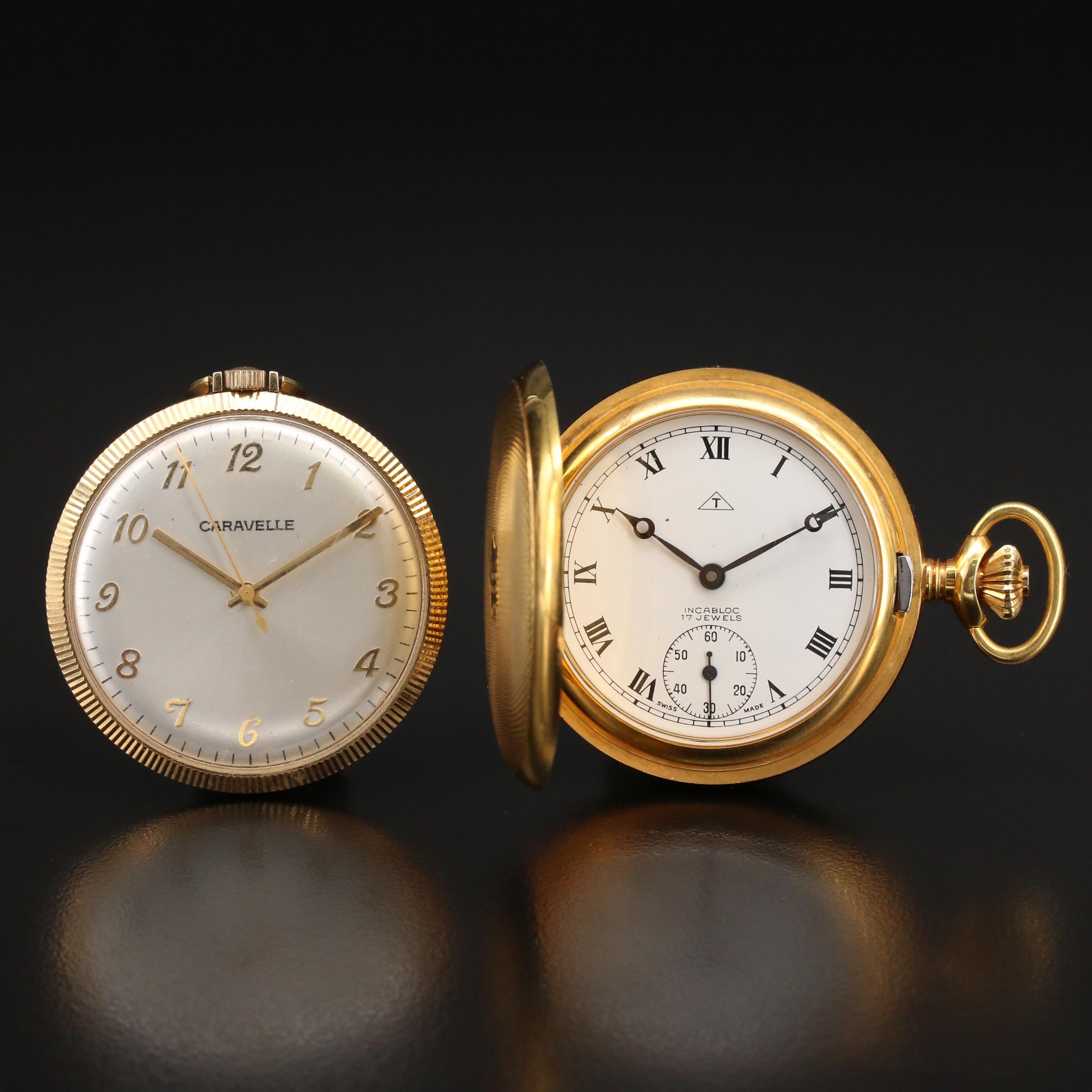 Arnex Hunting Case and Caravelle Open Face Pocket Watch