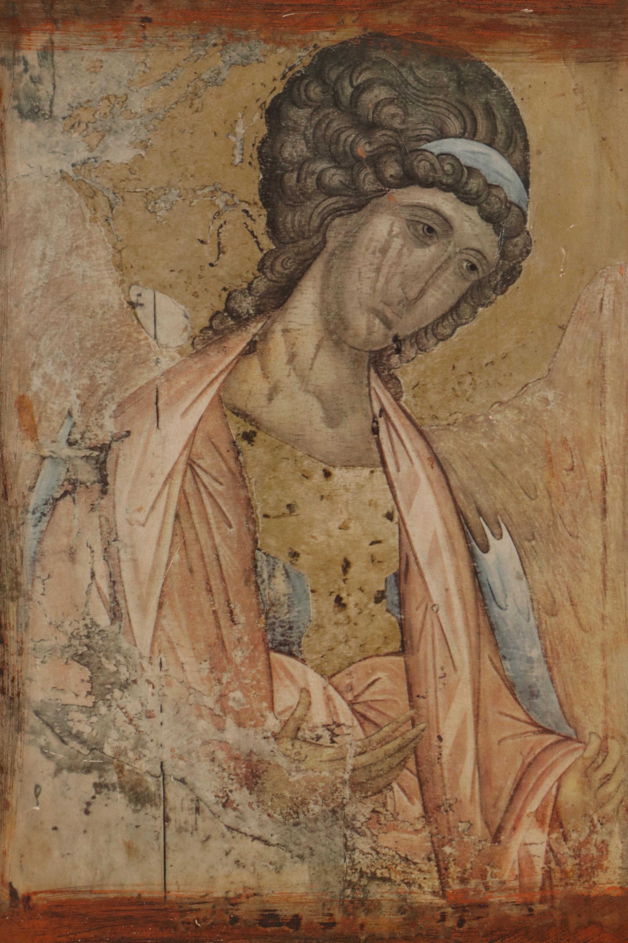 Russian Orthodox Style Offset Lithograph Icon of Saint Michael