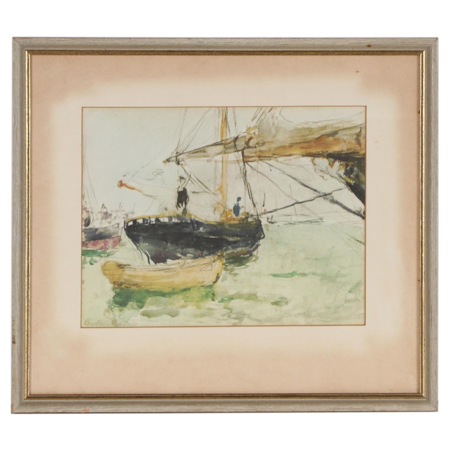 Offset Lithograph After Berthe Morisot "Aboard a Yacht"