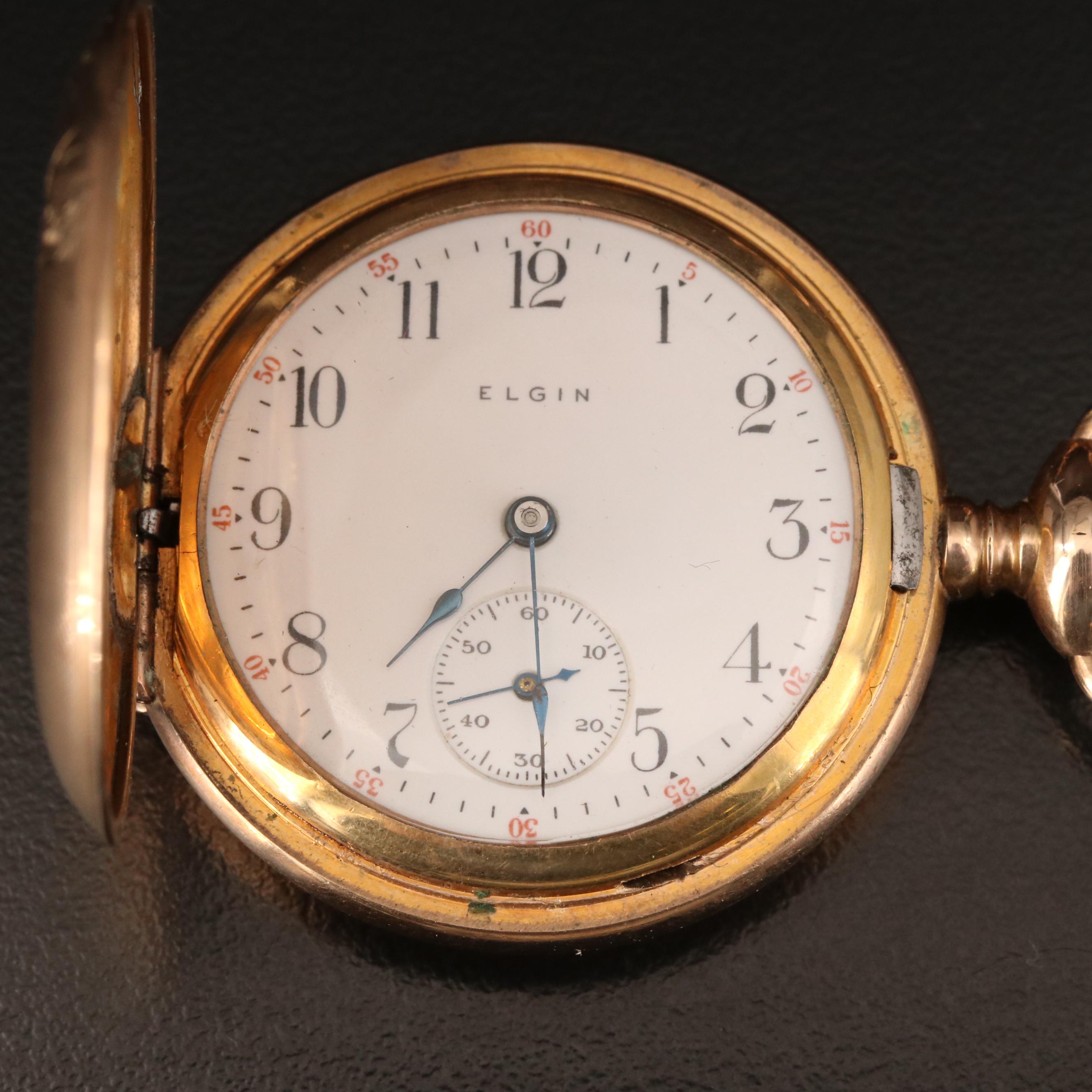 Five Elgin Gold Filled Pocket Watches