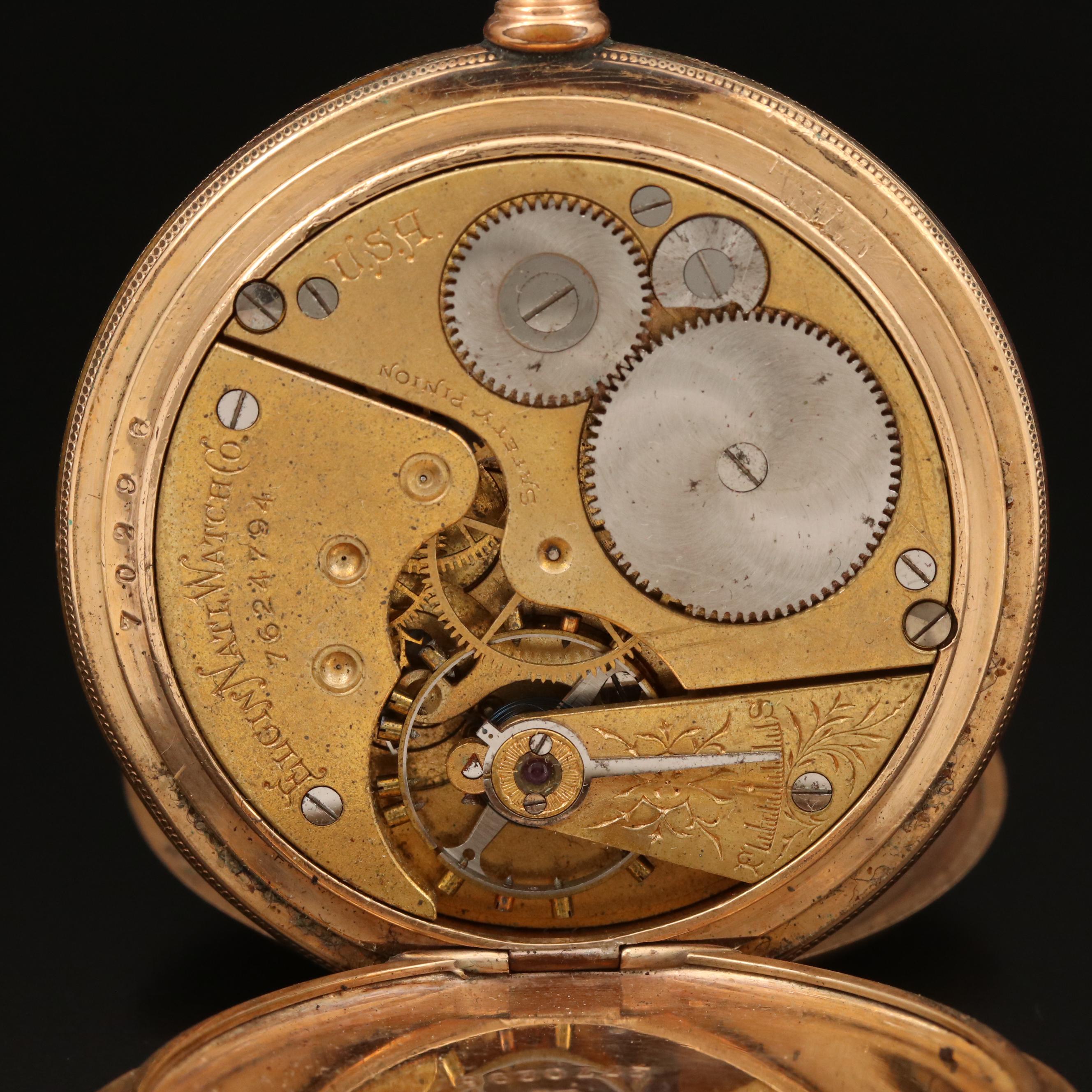 Five Elgin Gold Filled Pocket Watches