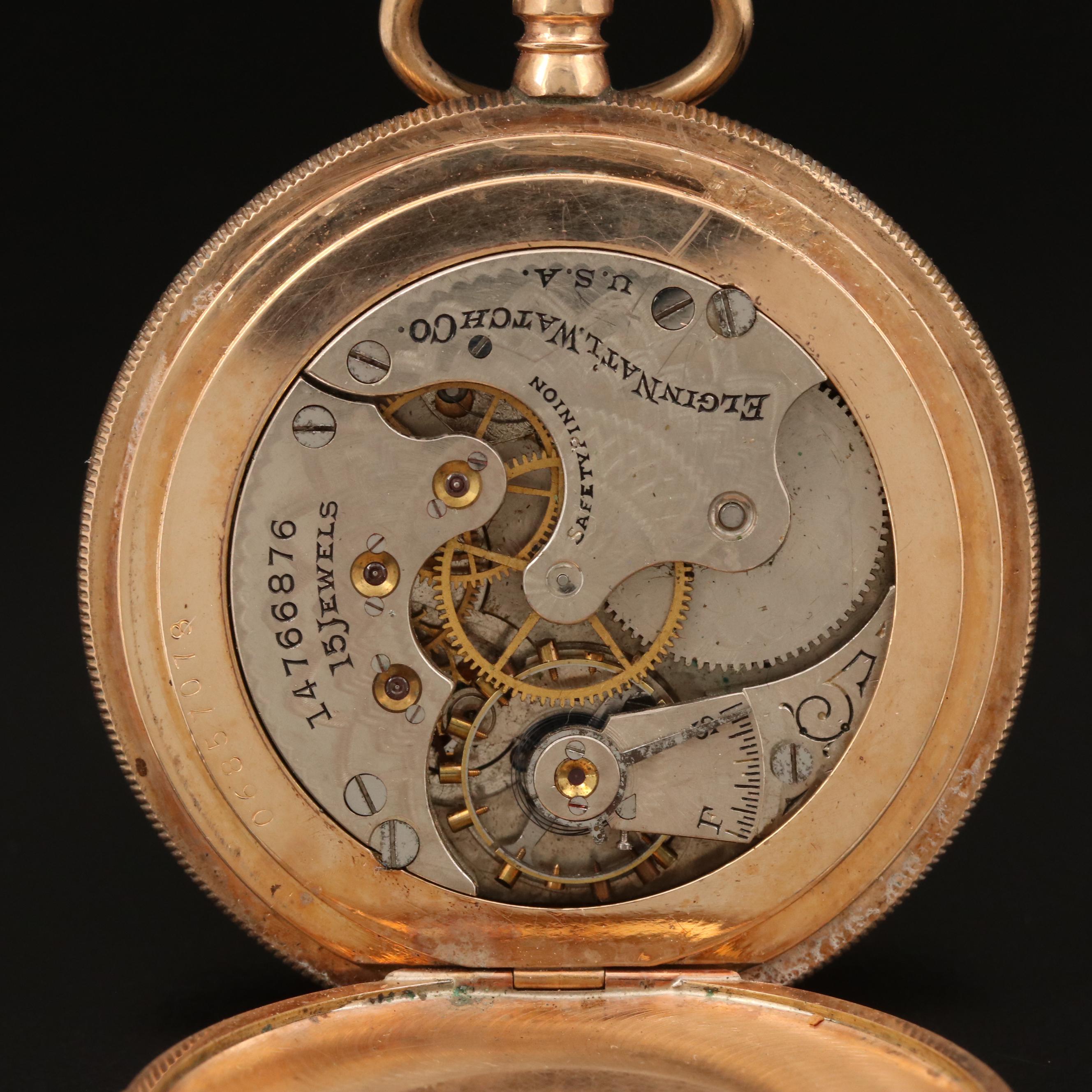 Five Elgin Gold Filled Pocket Watches