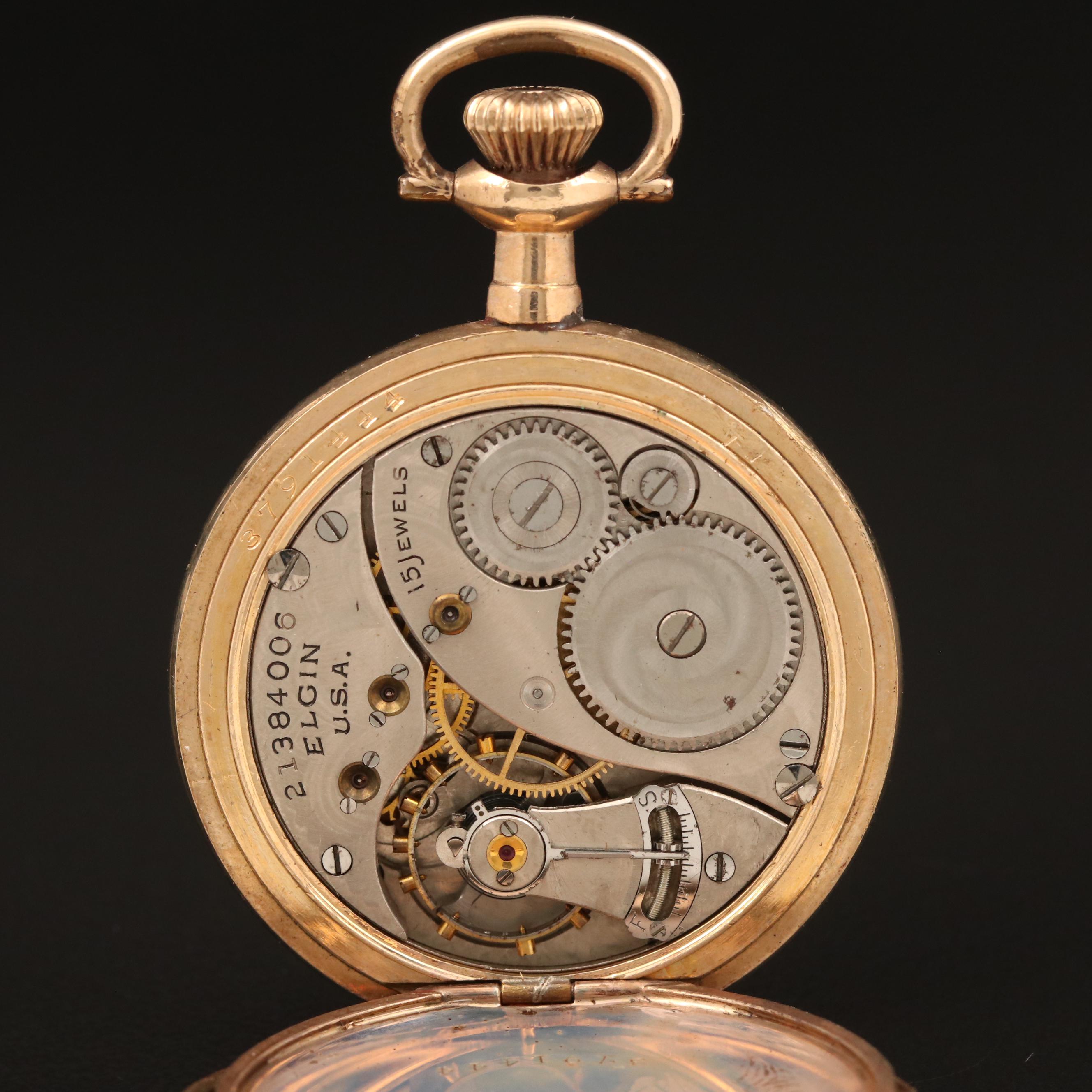 Five Elgin Gold Filled Pocket Watches