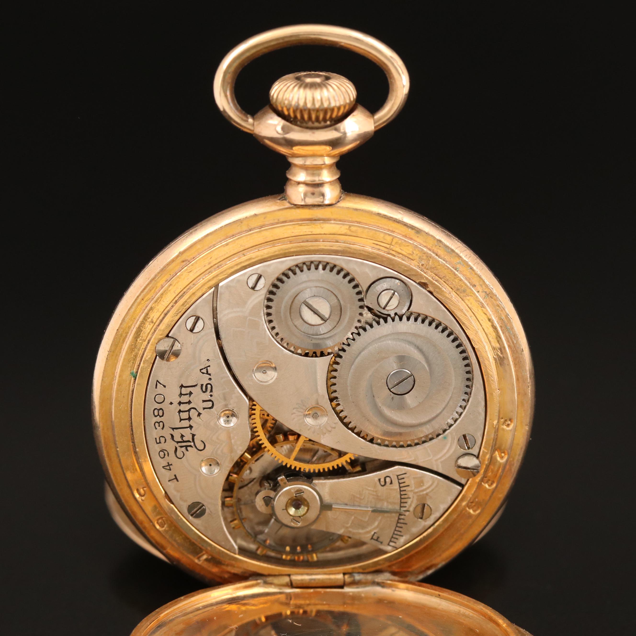 Five Elgin Gold Filled Pocket Watches