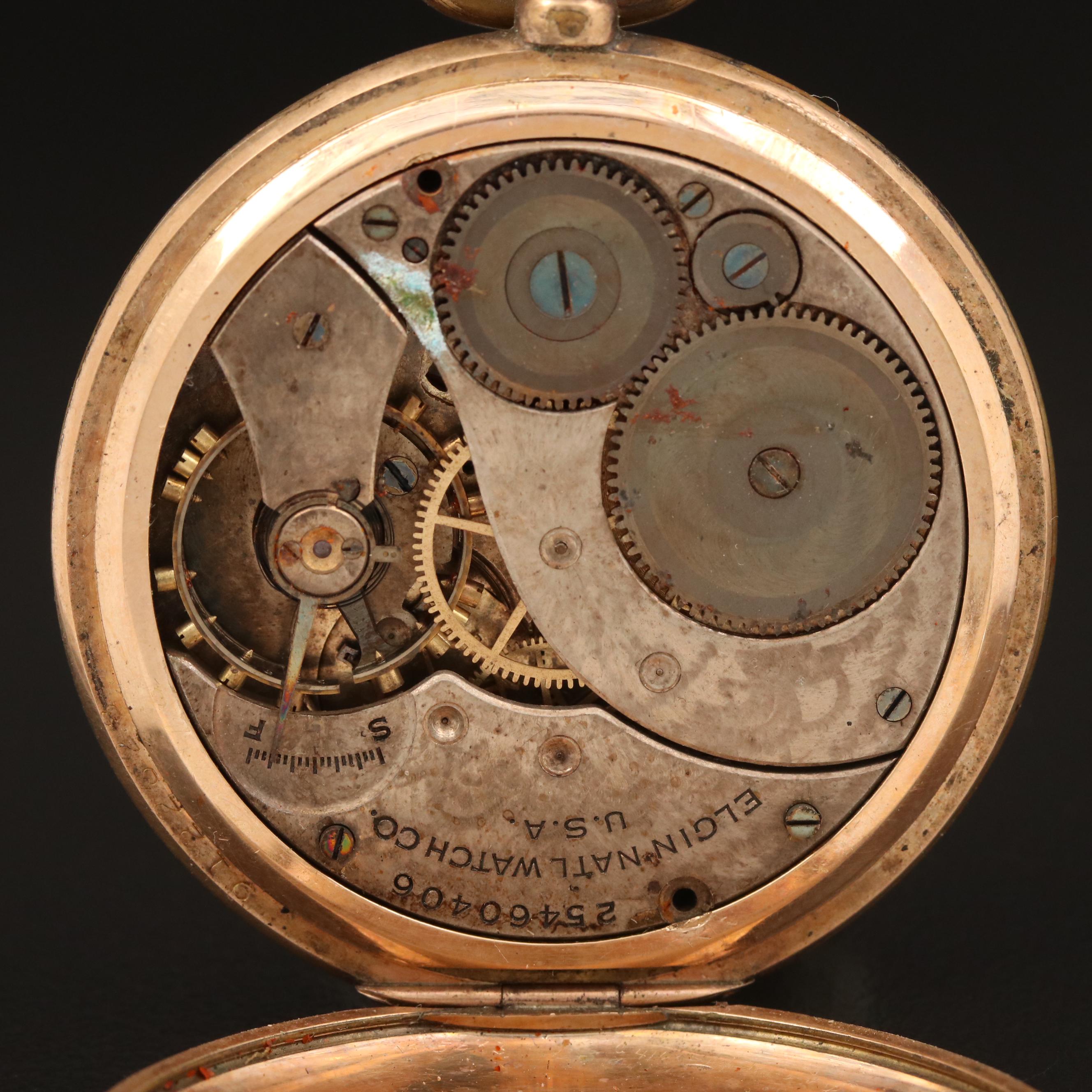 Five Elgin Gold Filled Pocket Watches