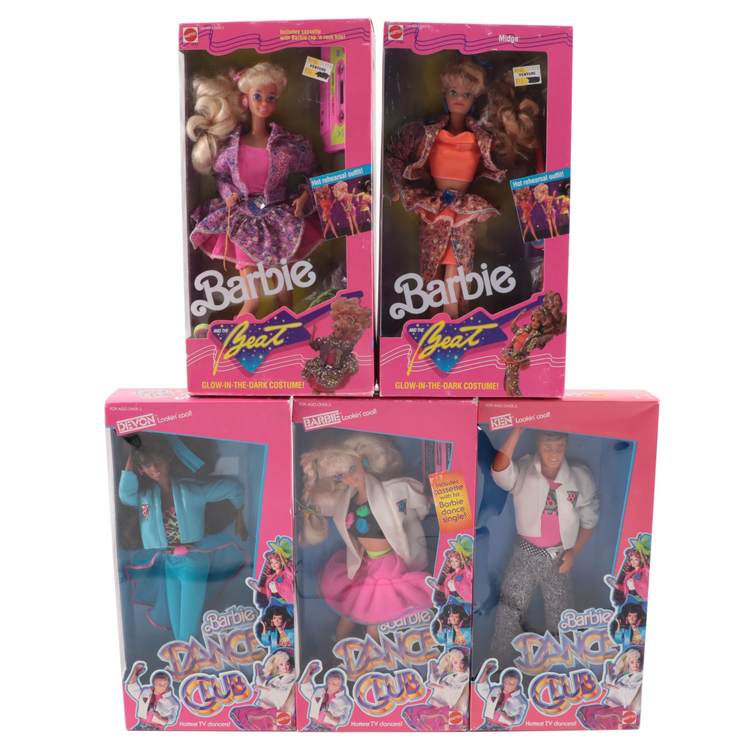 Mattel Dance Club Barbie Doll and Other Barbie Dolls, Late 20th Century
