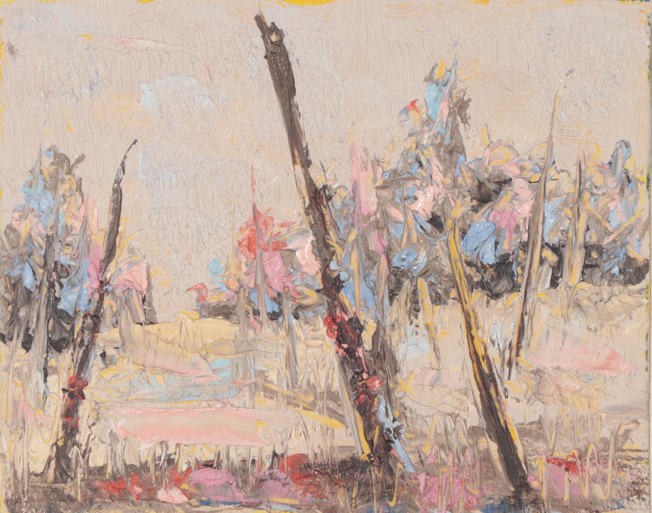 Abstract Landscape Oil Painting, Late 20th Century