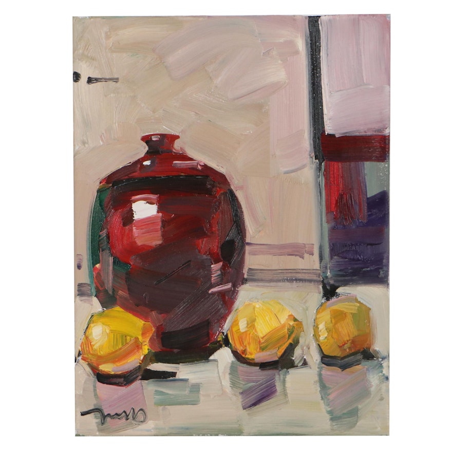 Jose Trujillo Oil Painting "Lemons," 2021