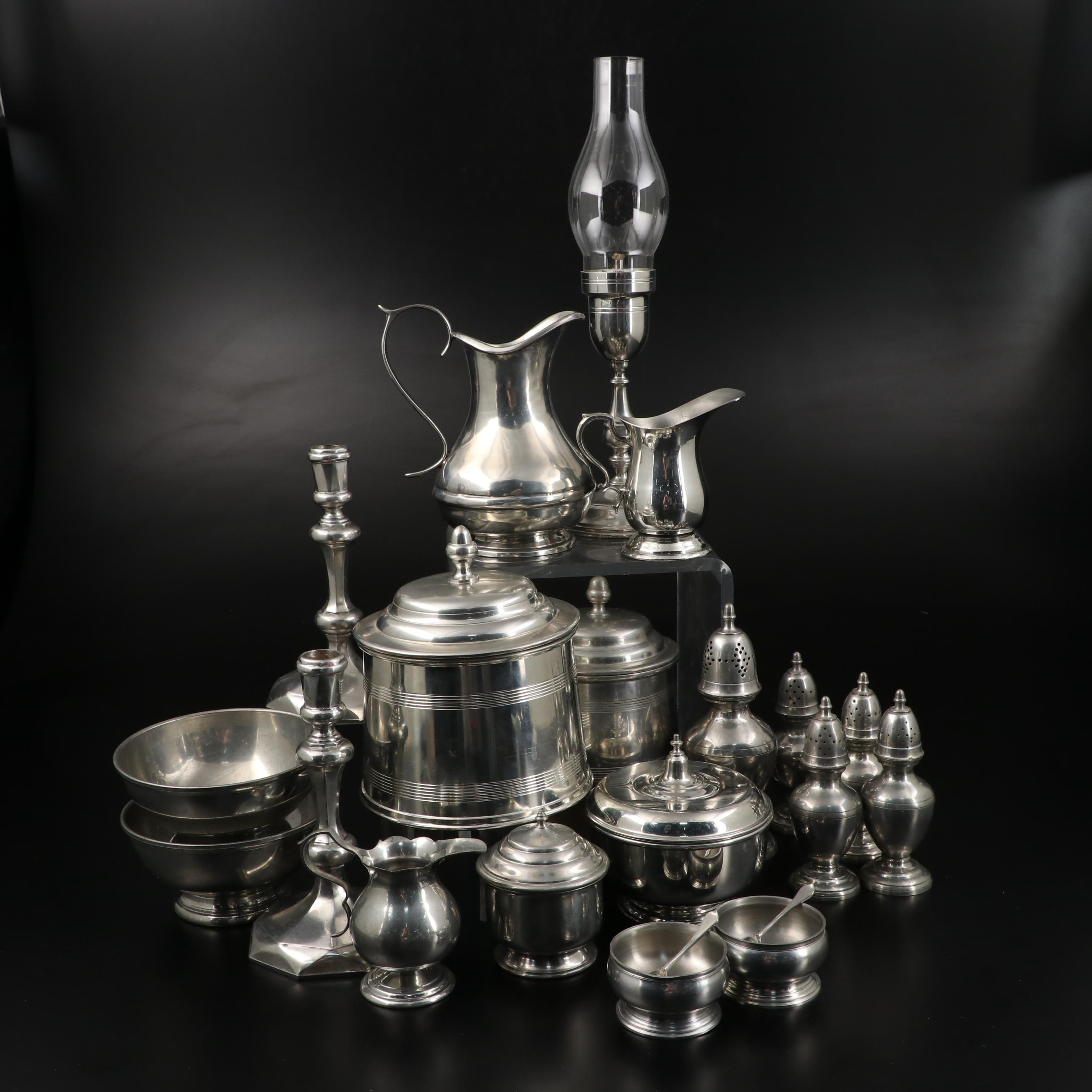 Stieff and Lenox Williamsburg Restoration with Other Pewter Tableware