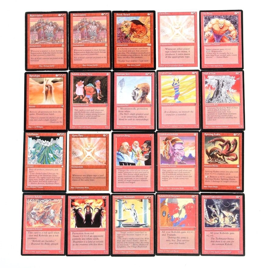 "Magic: The Gathering" Red Cards Including "Sneak Attack," 1990s
