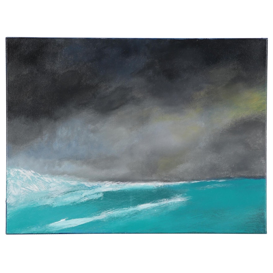 Neville Shenton Acrylic Painting "Crashing Wave," 21st Century