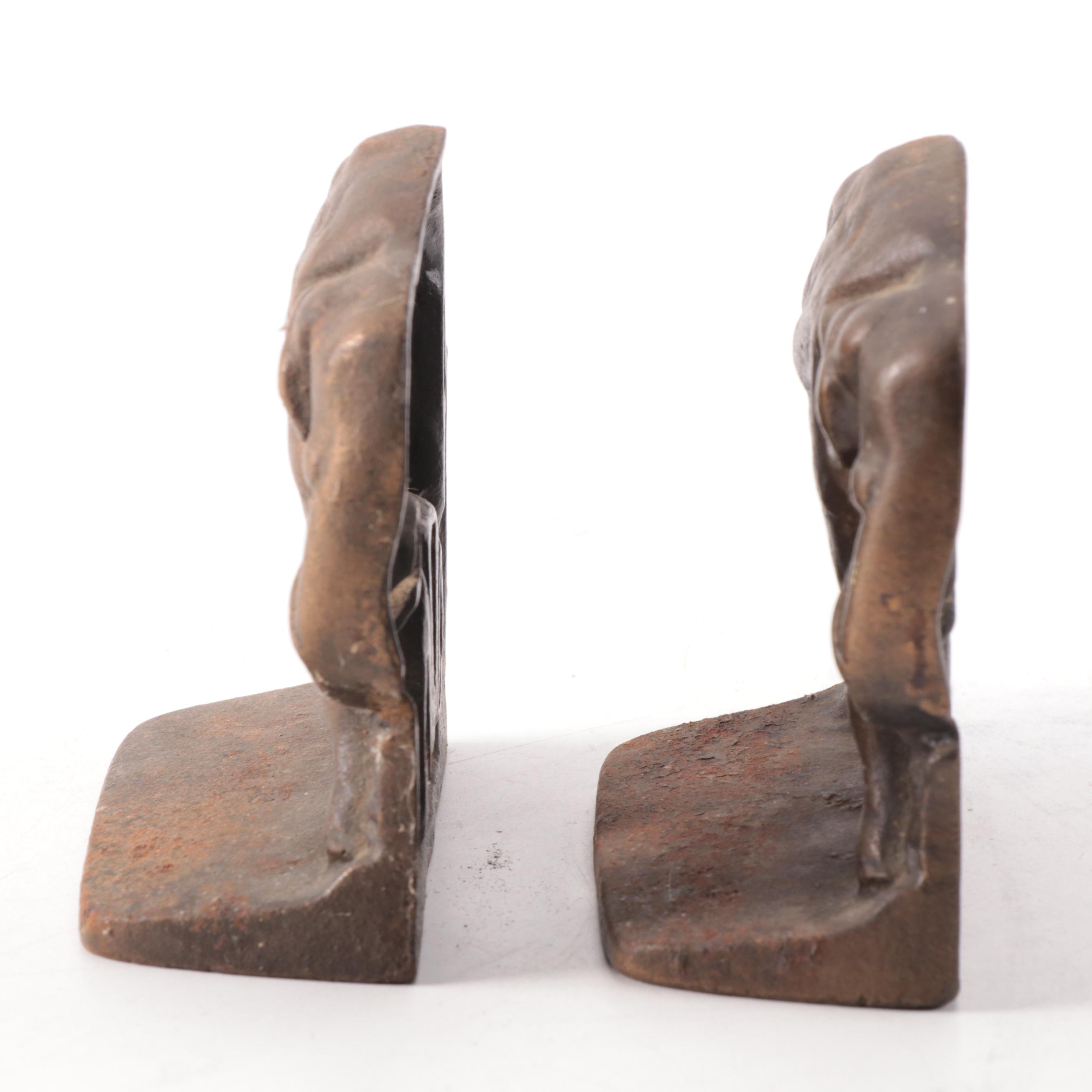 Cast Iron Elephant Bookends, Early to Mid 20th Century