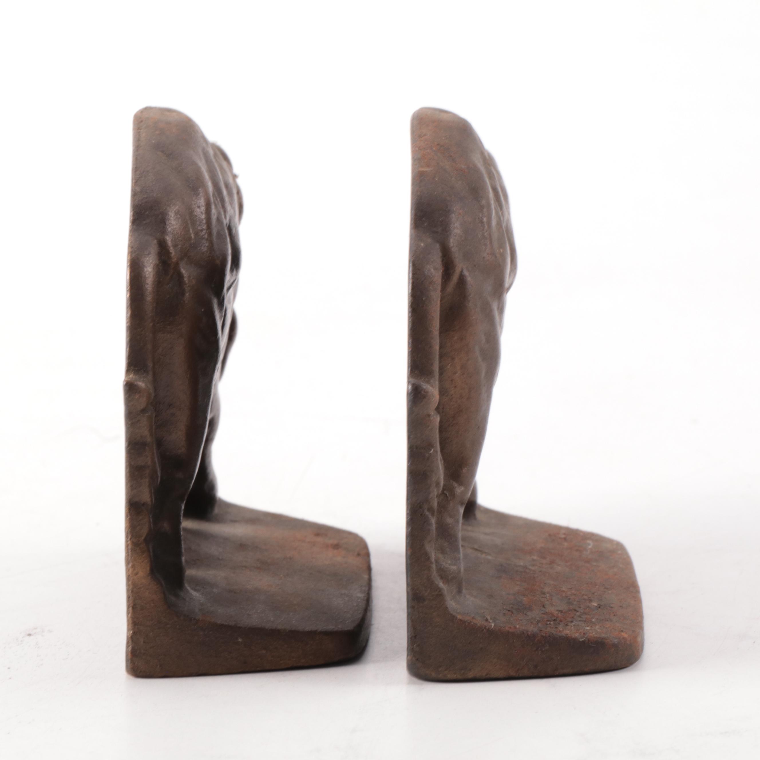 Cast Iron Elephant Bookends, Early to Mid 20th Century