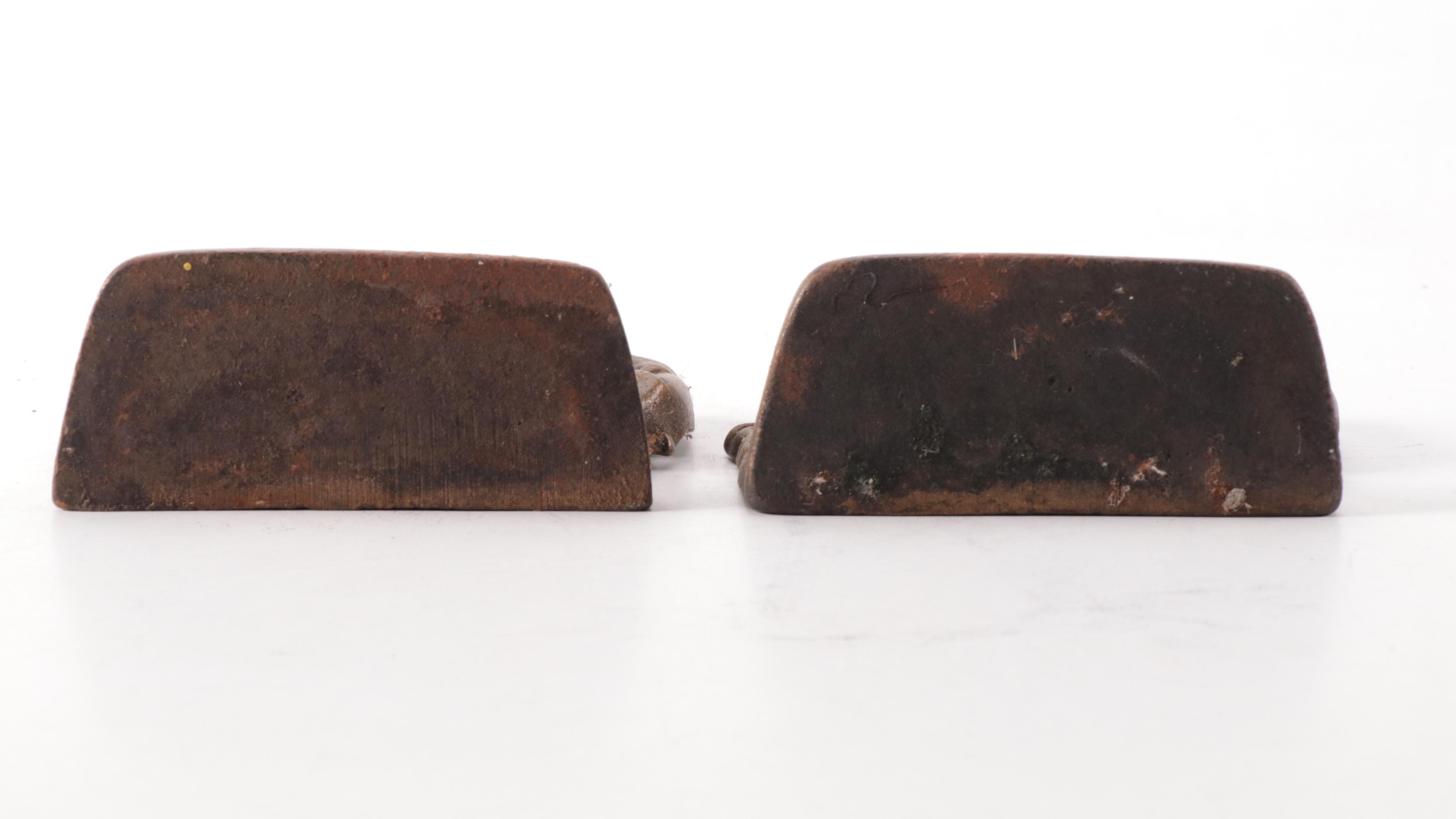 Cast Iron Elephant Bookends, Early to Mid 20th Century