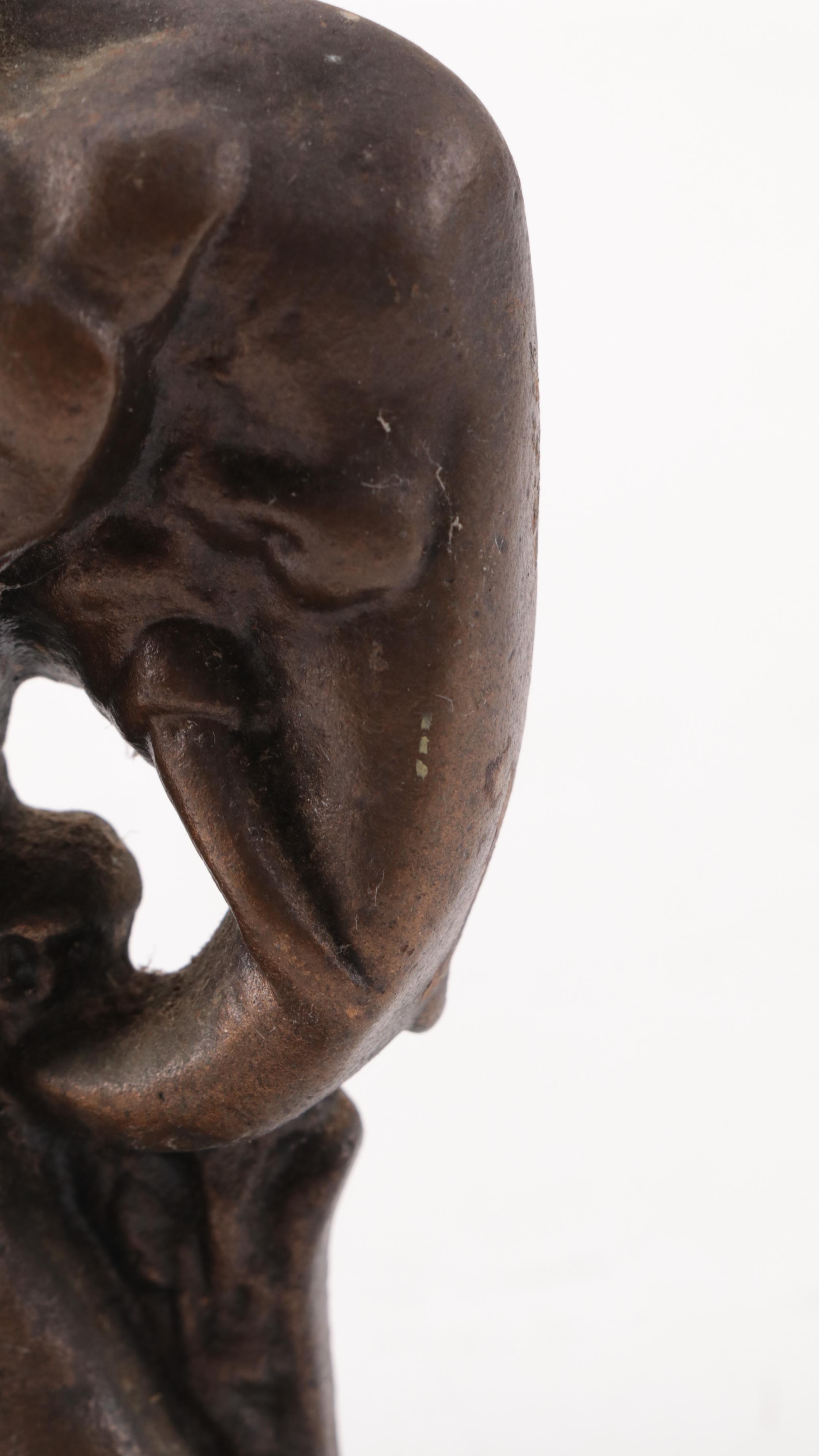 Cast Iron Elephant Bookends, Early to Mid 20th Century