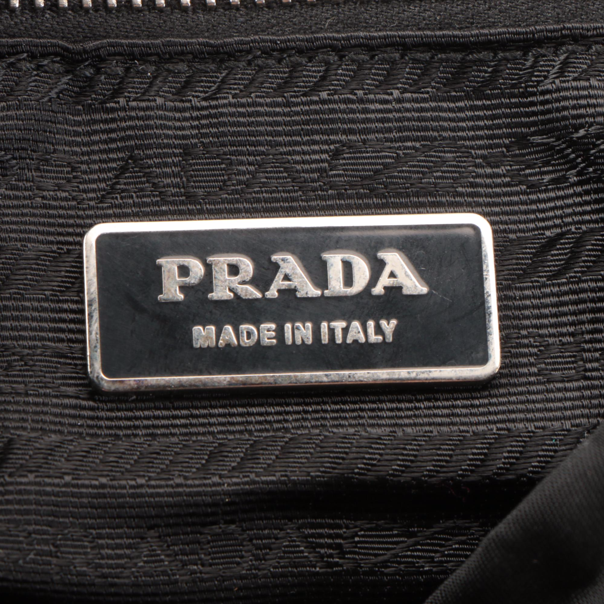 Prada Backpack Shoulder Bag in Vela Nero Nylon and Leather with Shoulder Strap