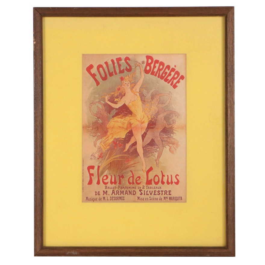 Offset Lithograph After Jules Chéret Poster "Folies Bergère - Fleur de Lotus"