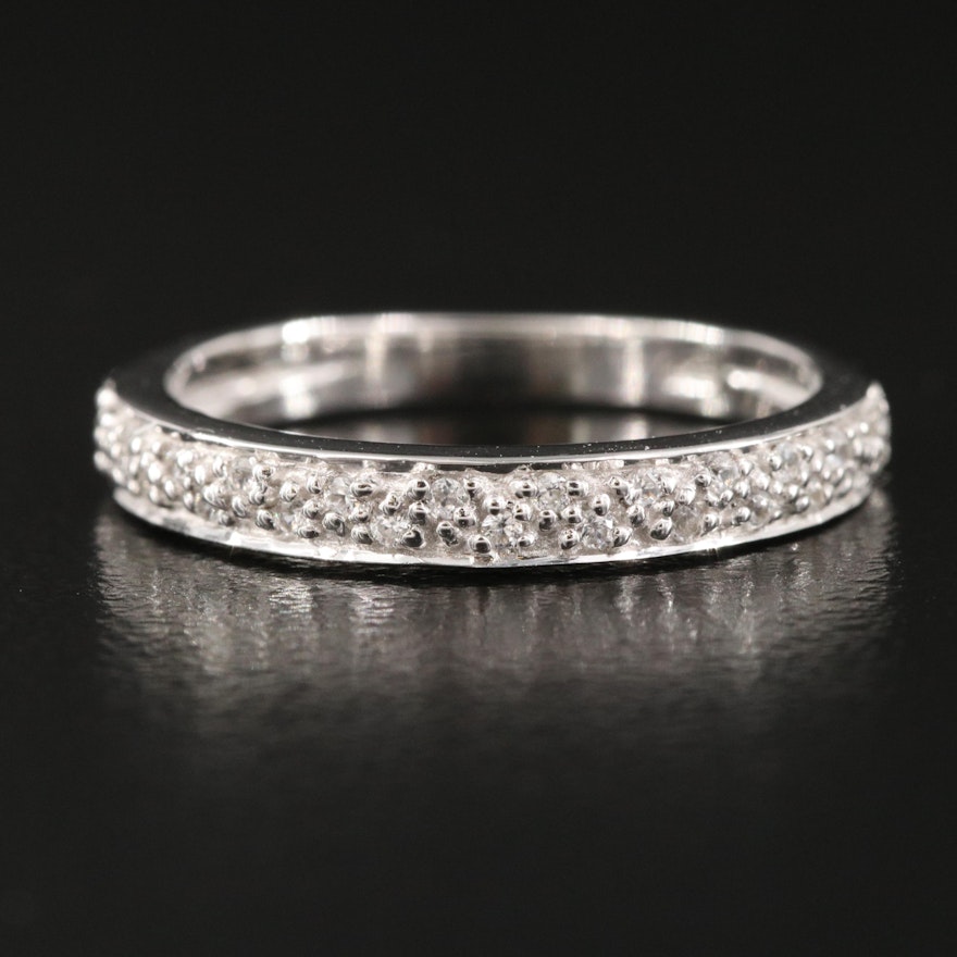Sterling Silver White Zircon Band