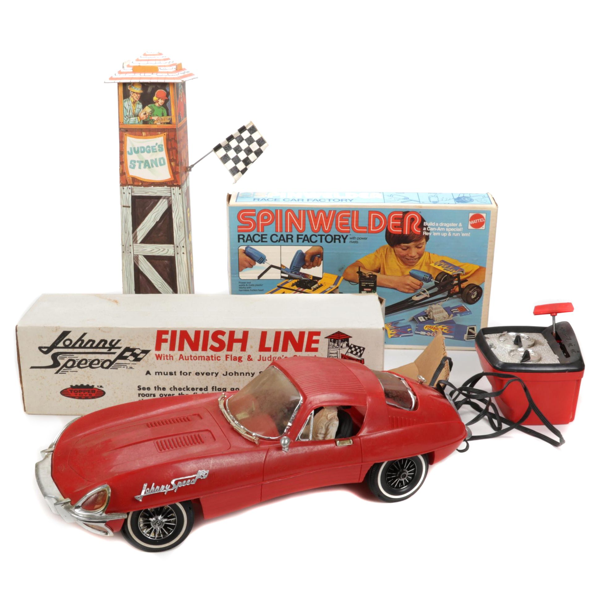 Johnny Speed Remote Control Toy Car, Car Factory, Spinwelder, and Finish Line