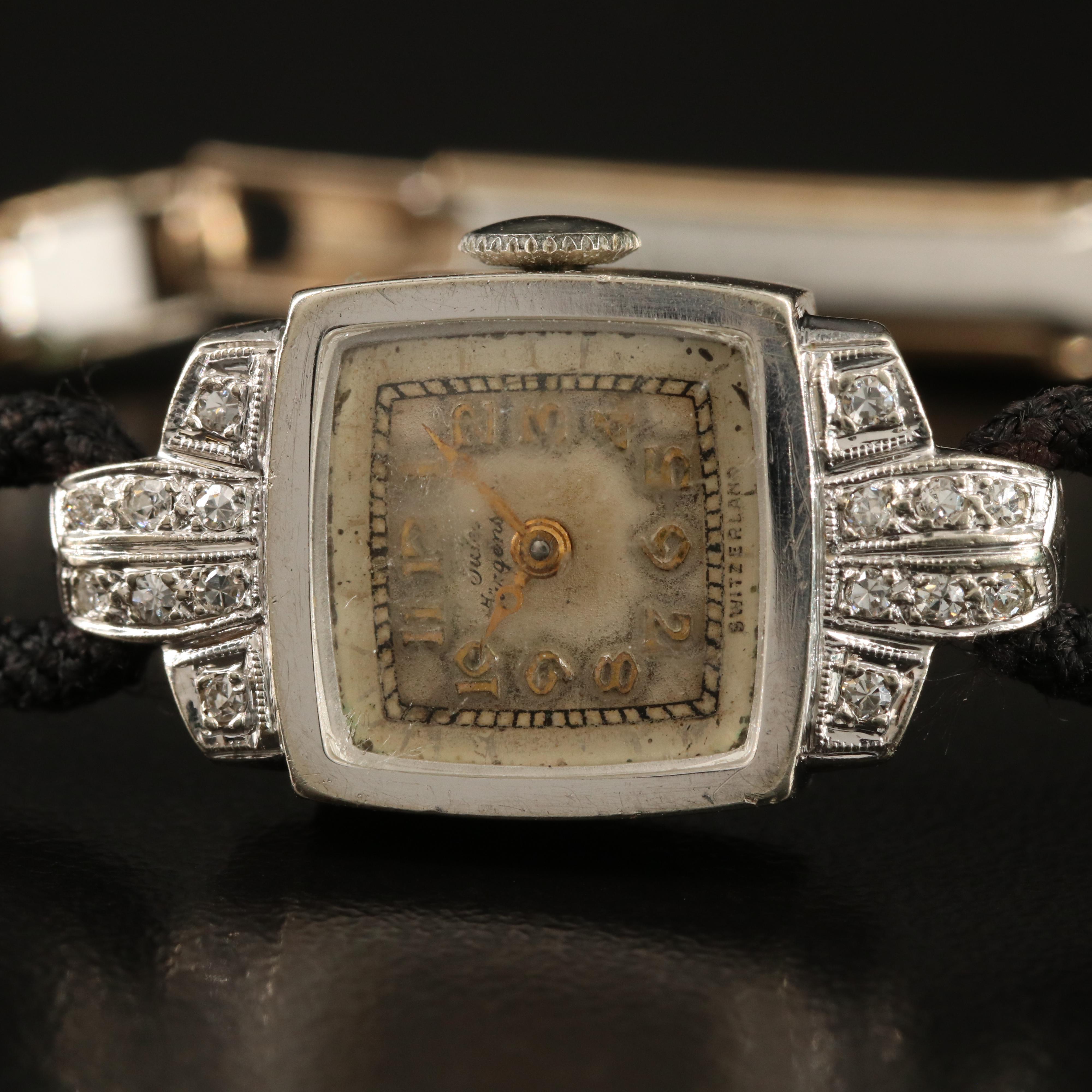 Jules Jurgensen 14K & S. Kocher Platinum Diamond Watch