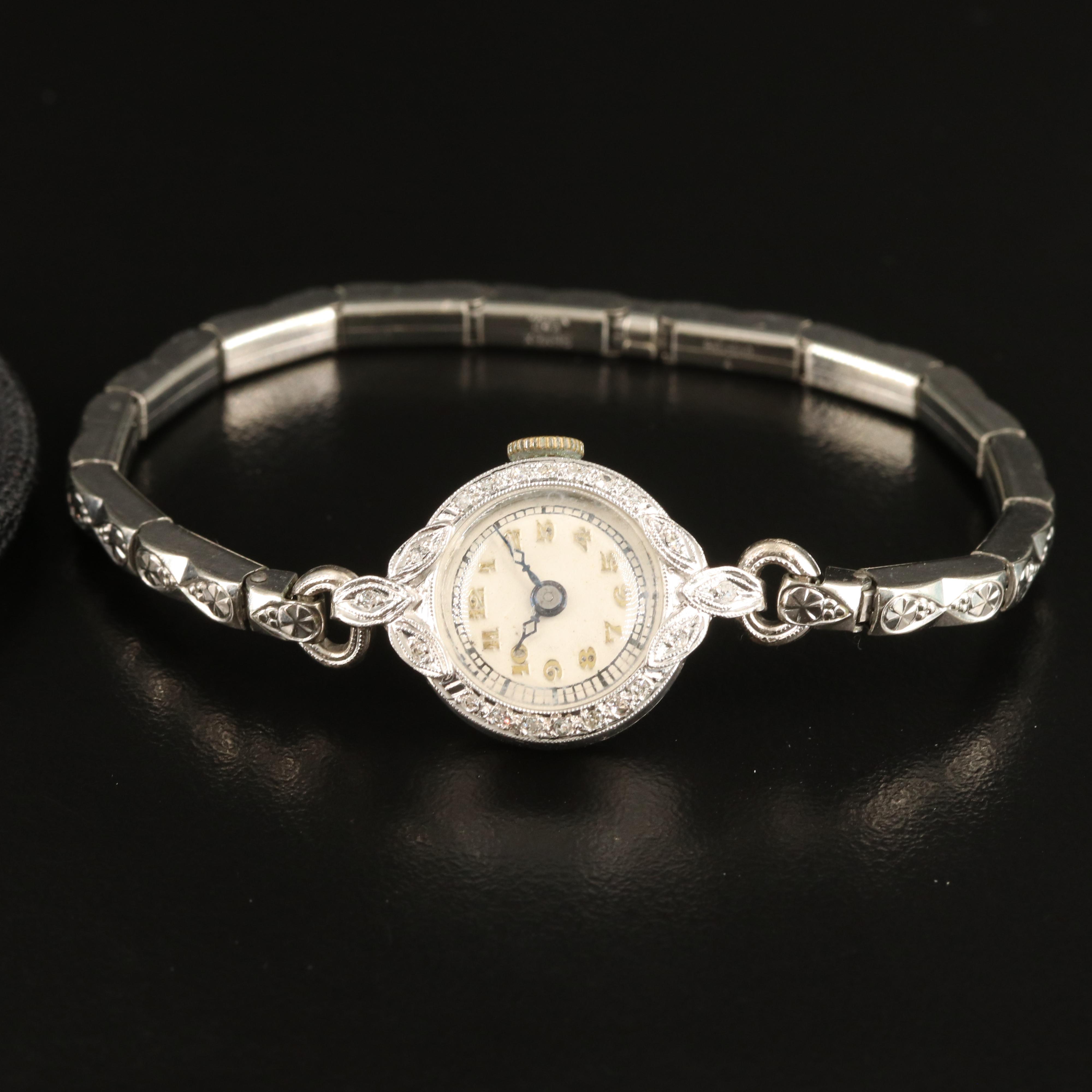 Jules Jurgensen 14K & S. Kocher Platinum Diamond Watch