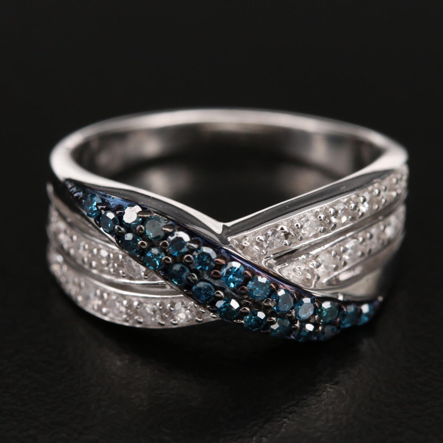 Sterling Diamond Crossover Band