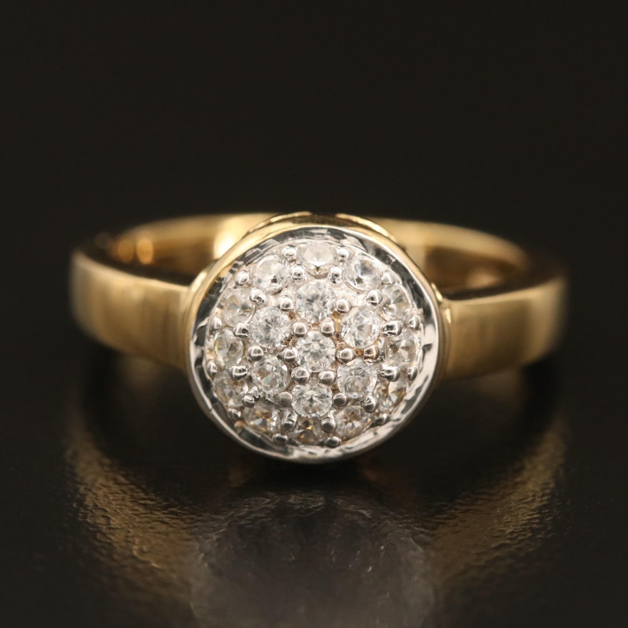 Sterling Silver Zircon Pavé Dome Ring