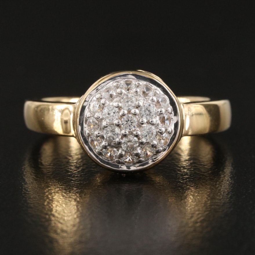 Sterling Silver Zircon Dome Ring